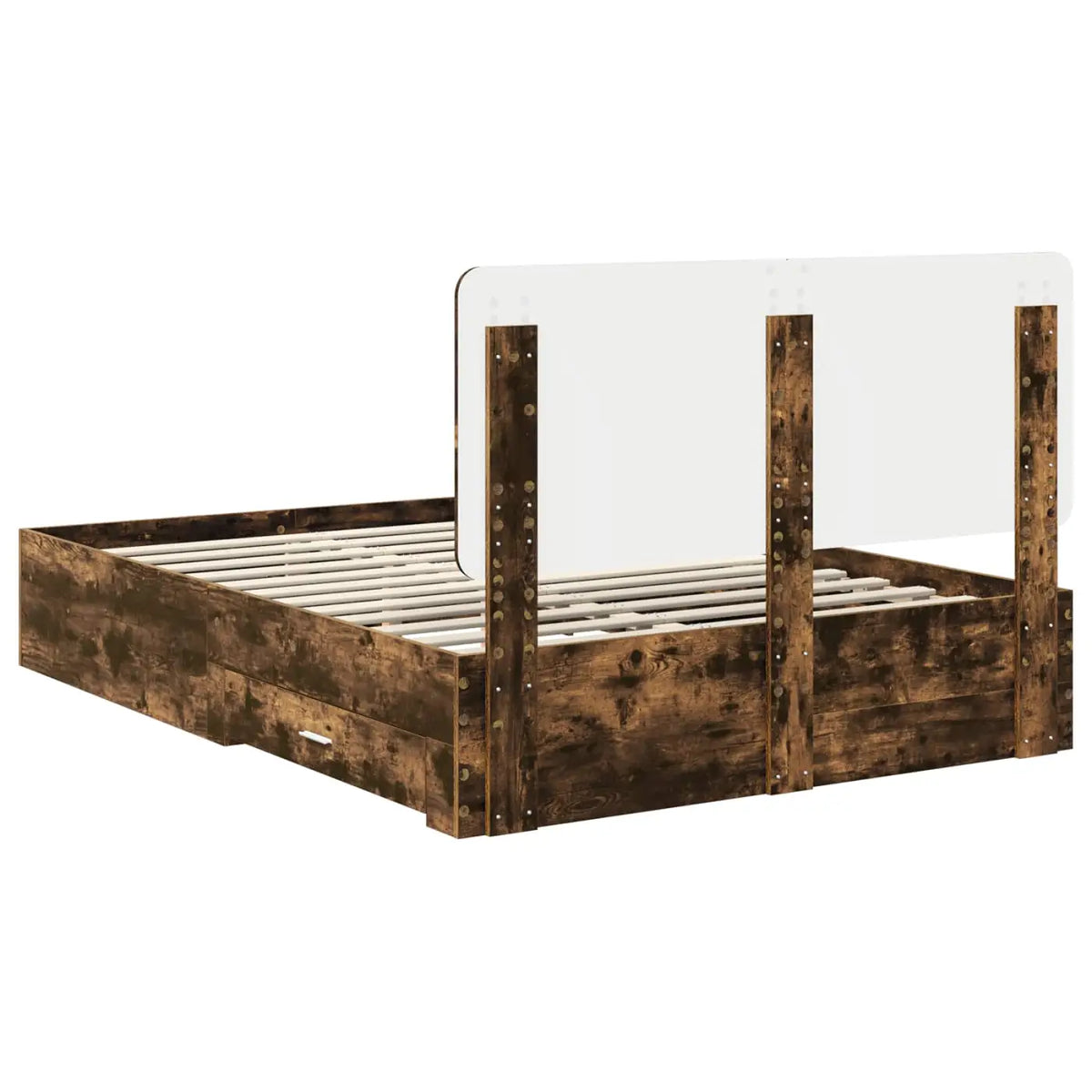 Cadre de lit Chêne fumé 140 x 190 cm Bois d’ingénierie - XIOS