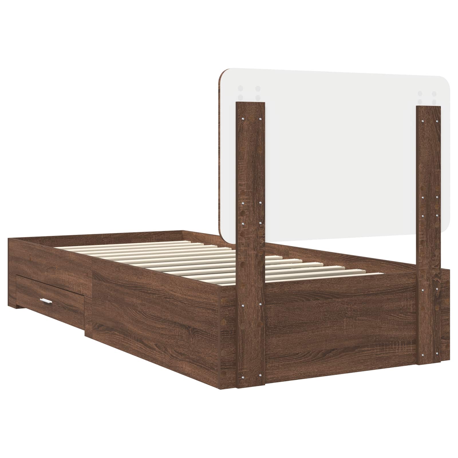 Cadre de lit Chêne brun 75 x 190 cm Bois d'ingénierie - XIOS