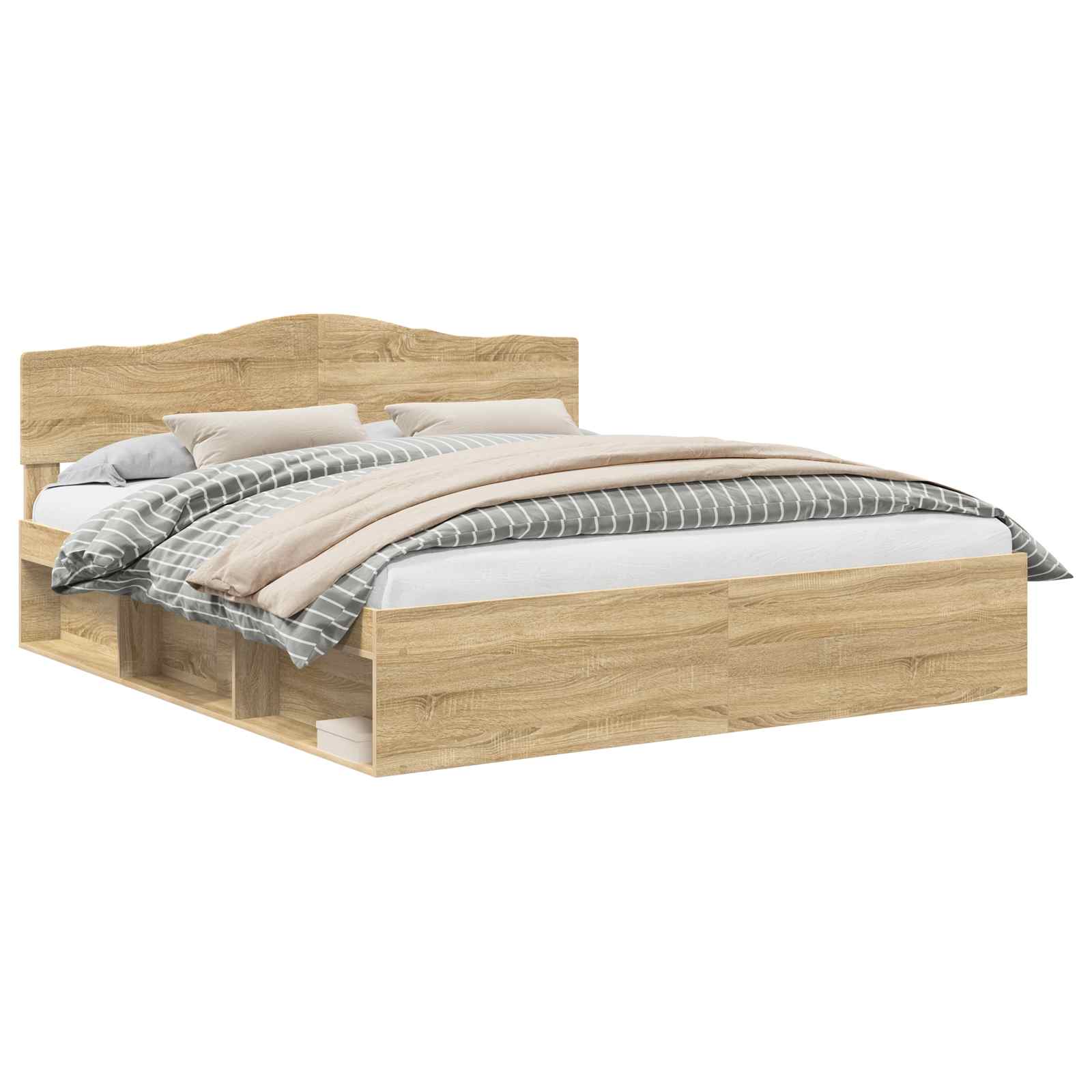 Cadre de lit avec tête de lit Sonoma 200 x 200 cm Pin massif - XIOS