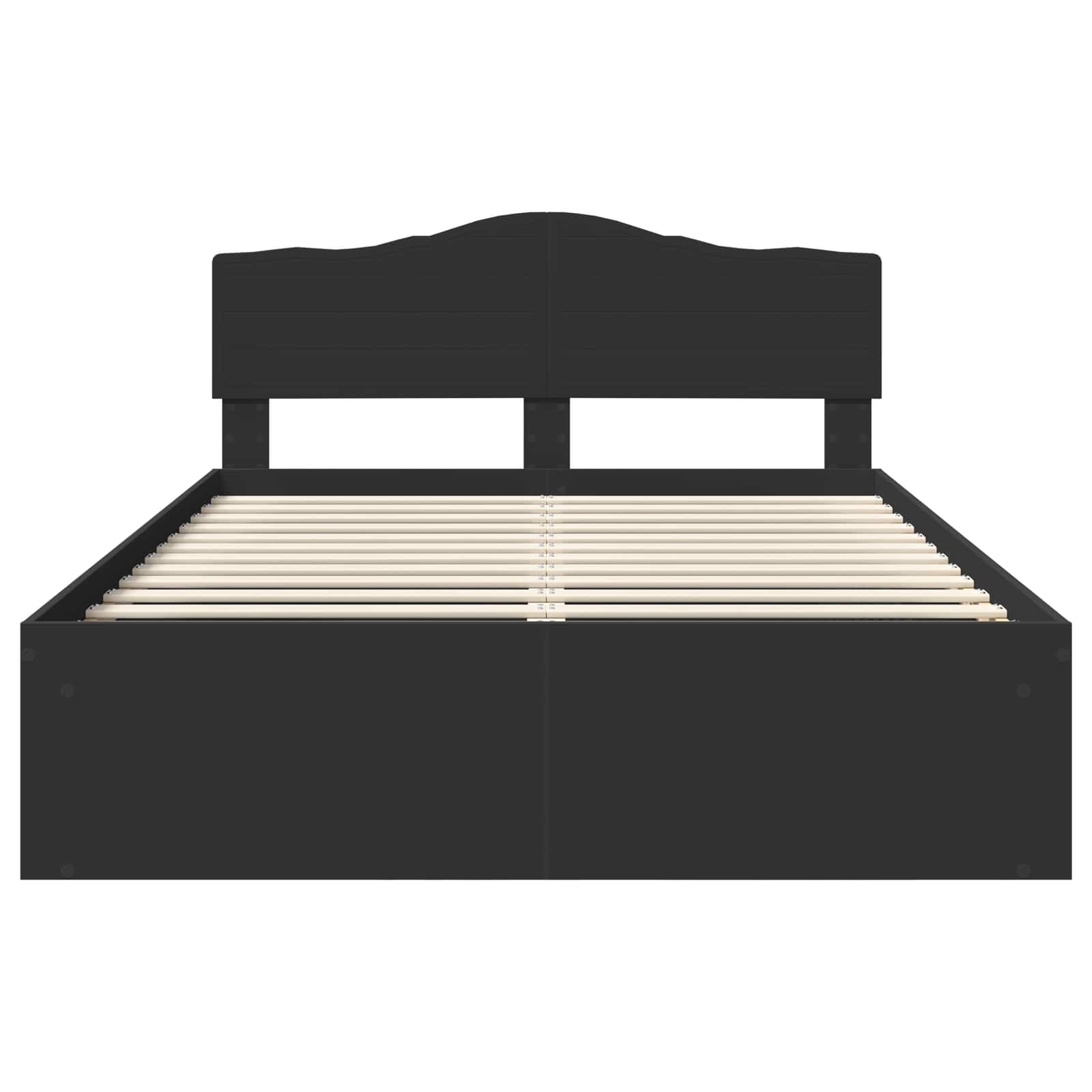 Cadre de lit avec tête de lit Noir 140 x 190 cm Pin massif - XIOS