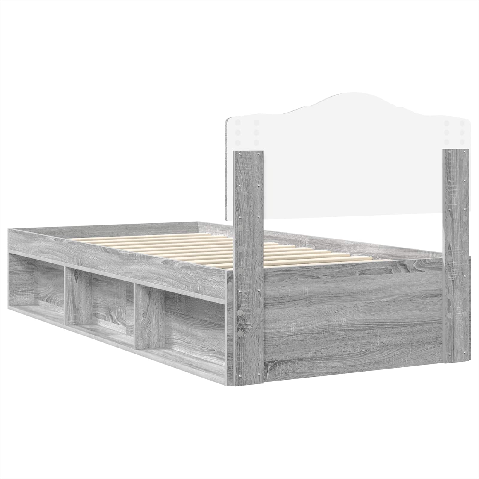 Cadre de lit Gris Sonoma 100 x 200 cm Bois de pin massif - XIOS