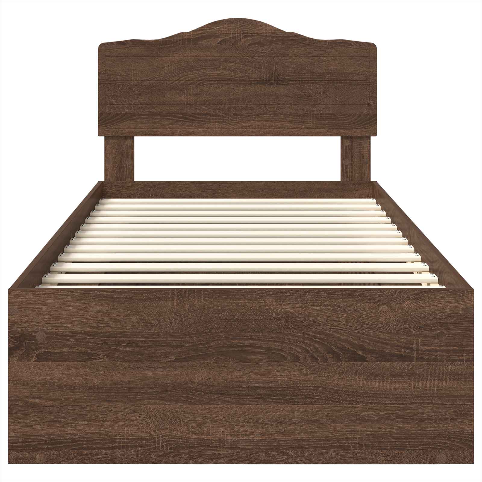 Cadre de lit avec tête de lit Chêne brun 90 x 190 cm Pin massif - XIOS