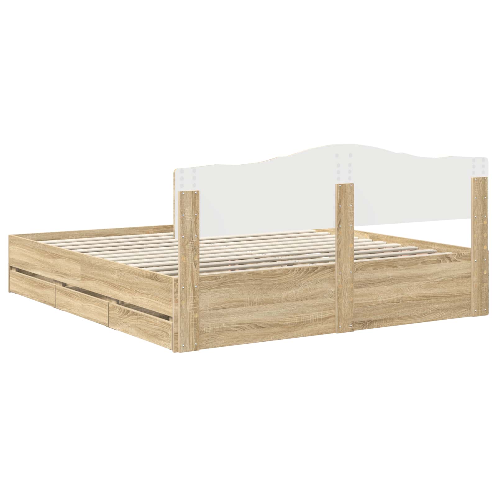 Cadre de lit Chêne Sonoma 200 x 200 cm Bois Ingénierie - XIOS