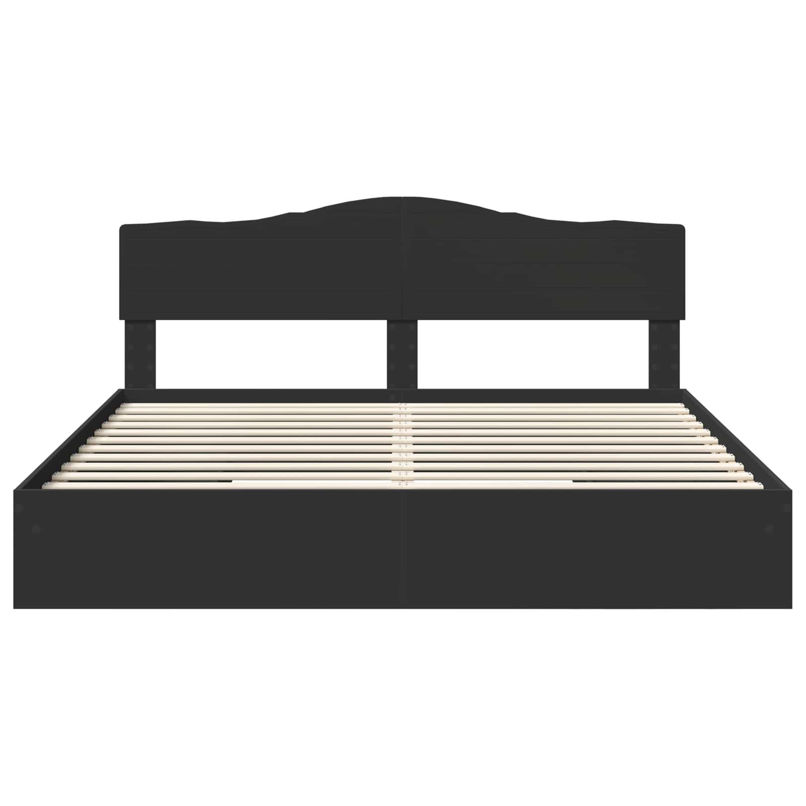 Lit de Rangement Réglable Noir 200 x 200 cm Bois d'ingénierie