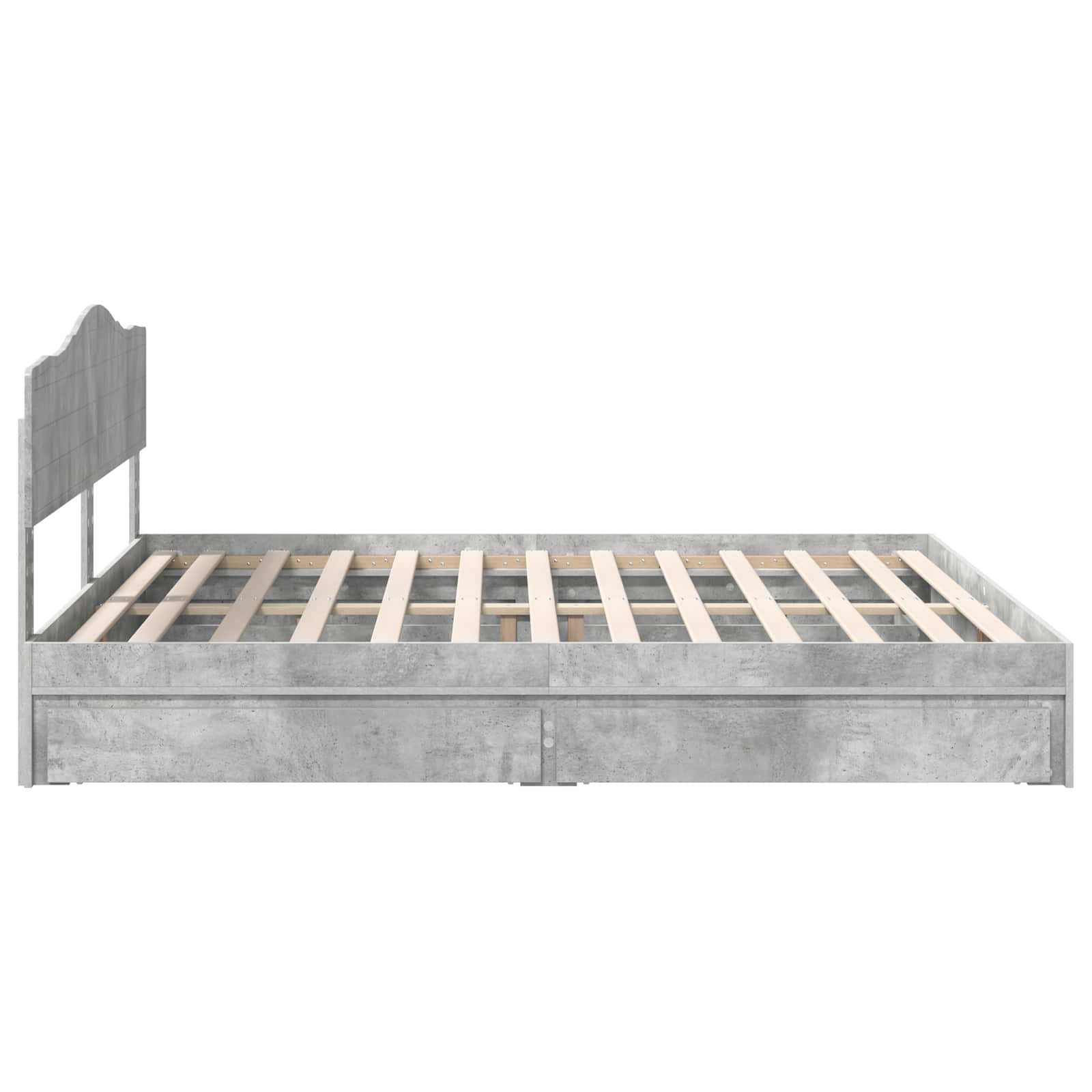 Lit de Rangement Gris béton 200 x 200 cm Bois d'ingénierie - XIOS