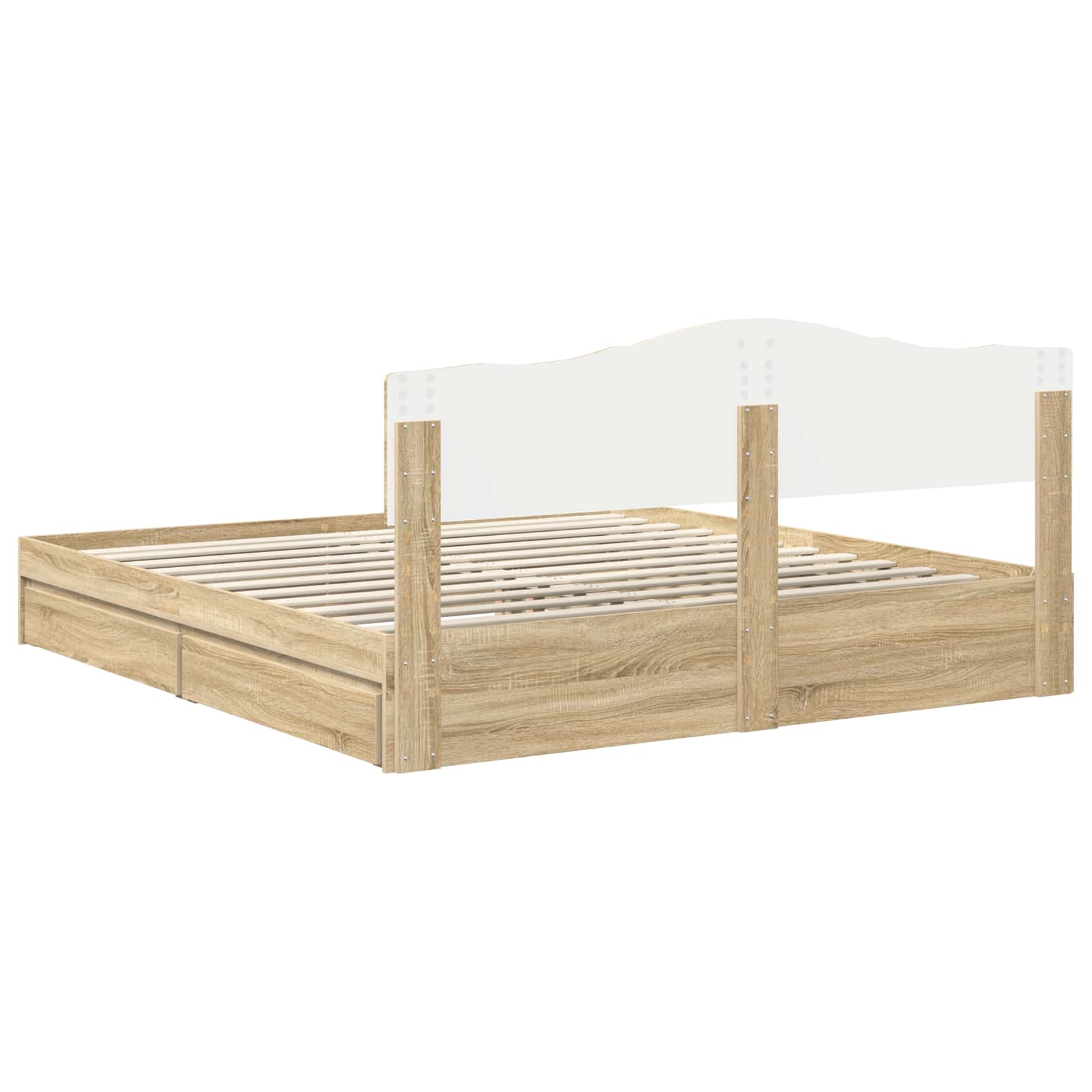 Lit de Rangement Chêne Sonoma 180 x 200 cm Bois d'ingénierie - XIOS