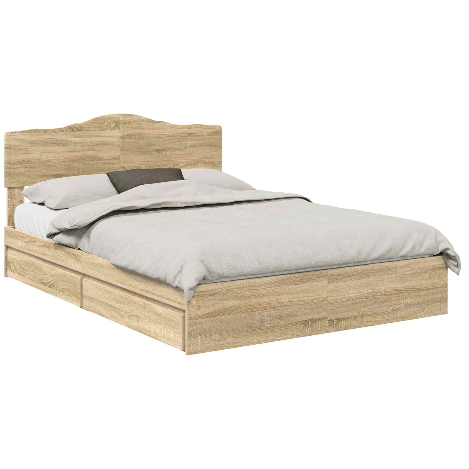 Lit de Rangement Chêne Sonoma 150 x 200 cm Bois d'ingénierie - XIOS