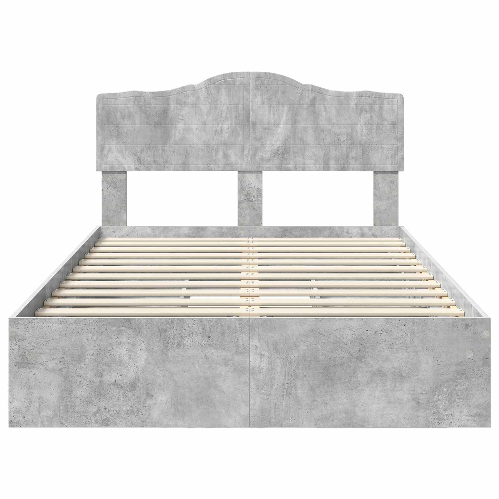 Lit de Rangement Gris béton 135 x 190 cm Bois d'ingénierie - XIOS