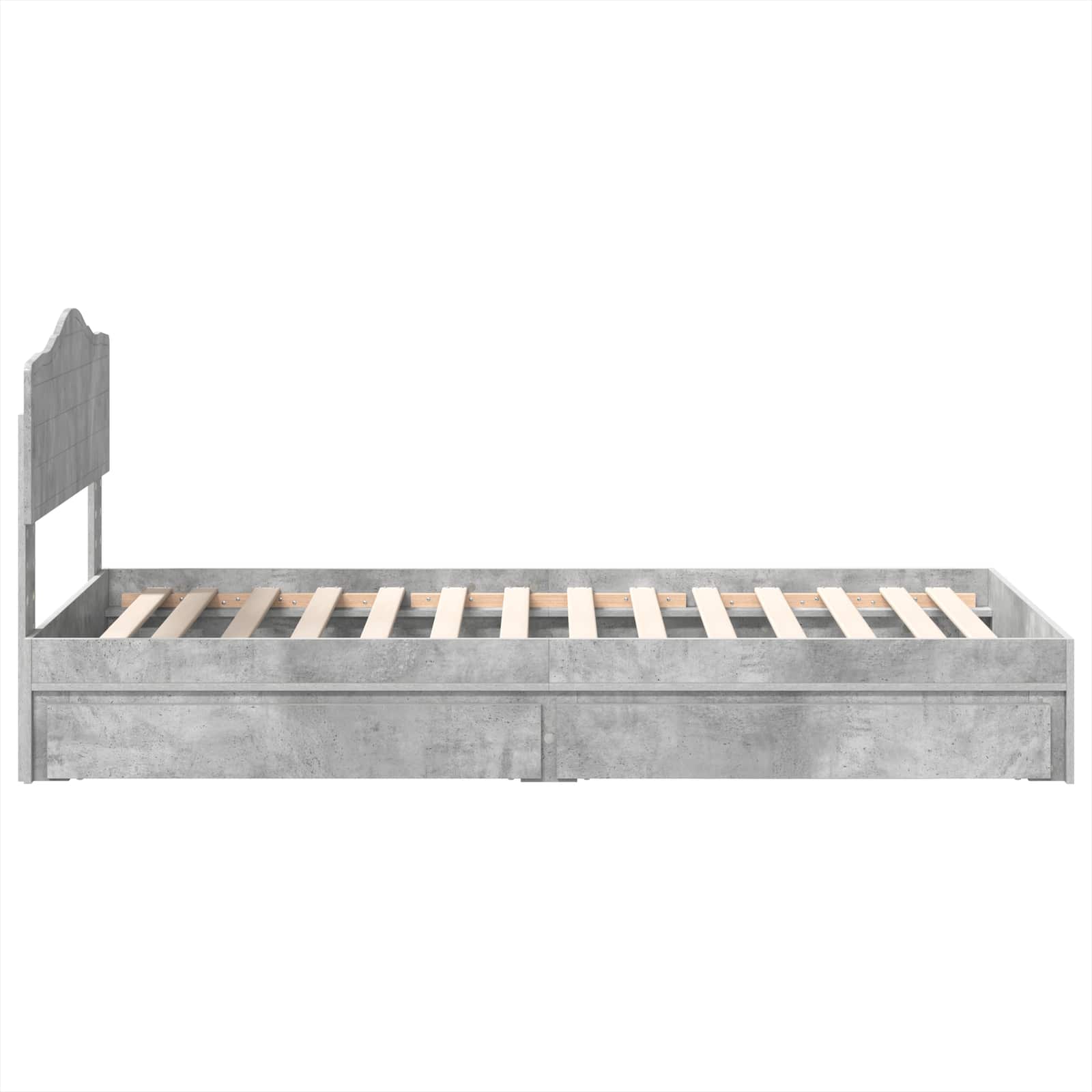 Lit de Rangement Gris béton 90 x 190 cm Bois d'ingénierie - XIOS