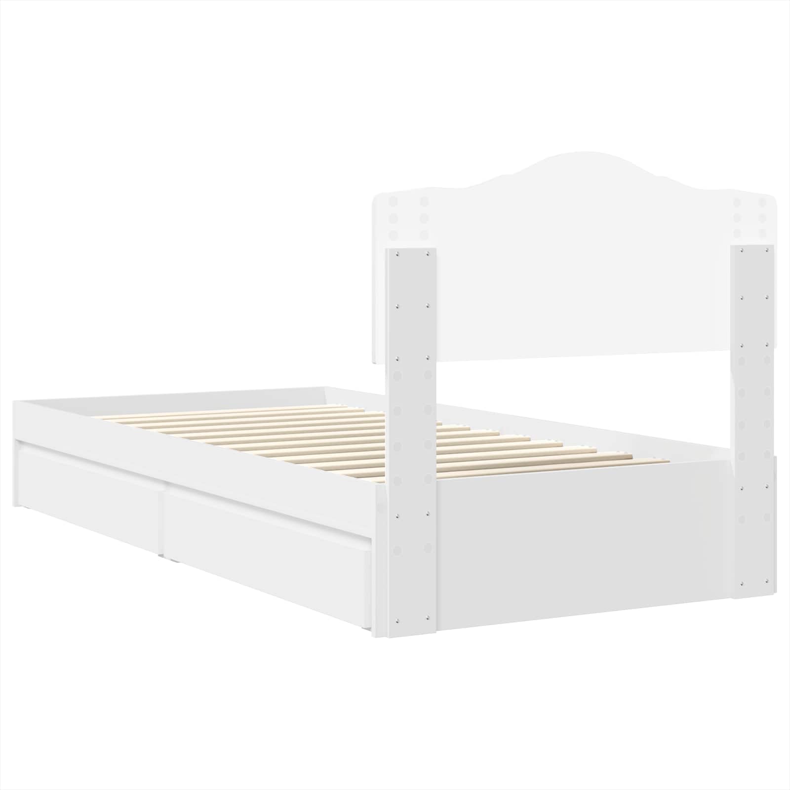 Lit de Rangement Blanc 75 x 190 cm Bois d'ingénierie - XIOS
