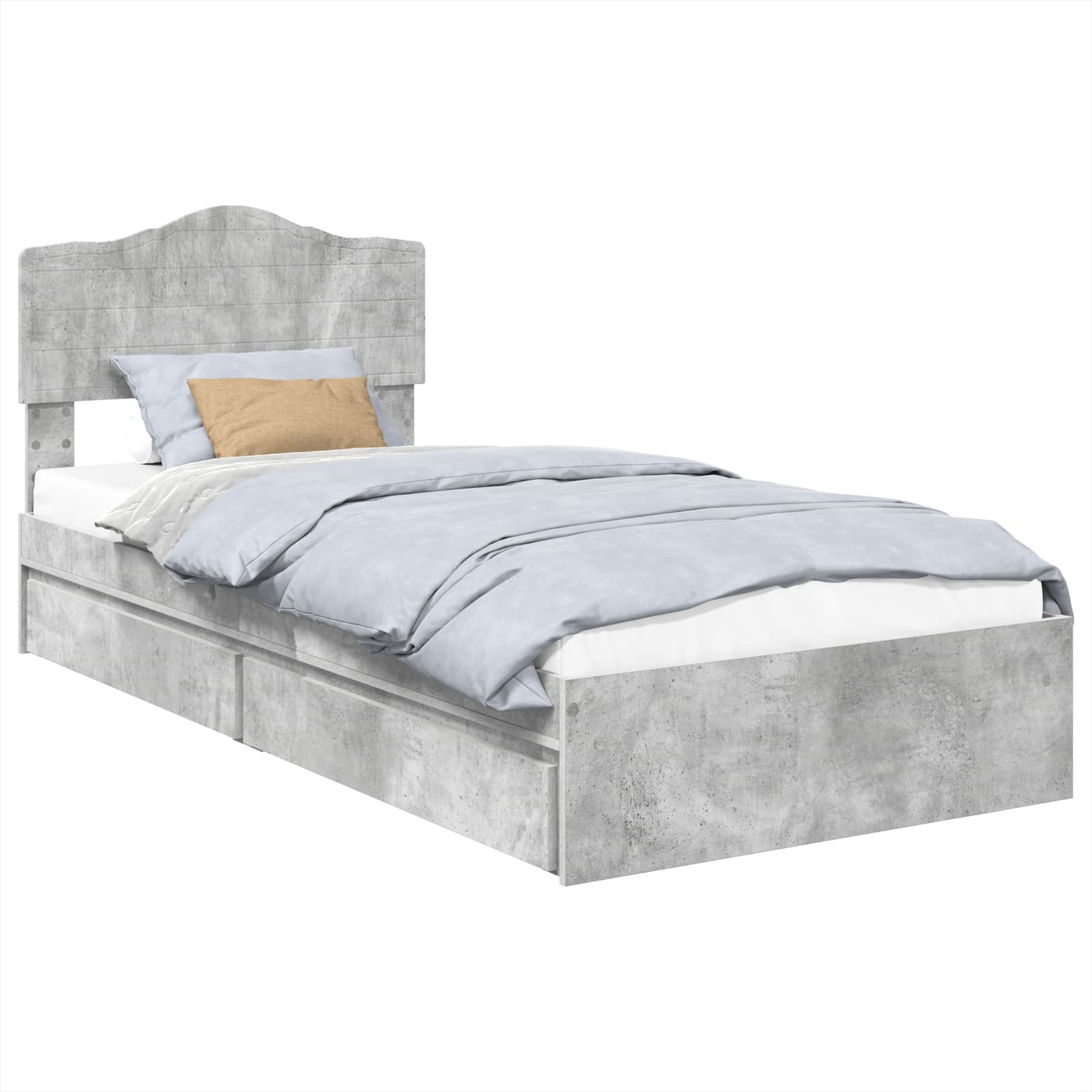 Lit de Rangement Gris béton 75 x 190 cm Bois d'ingénierie - XIOS