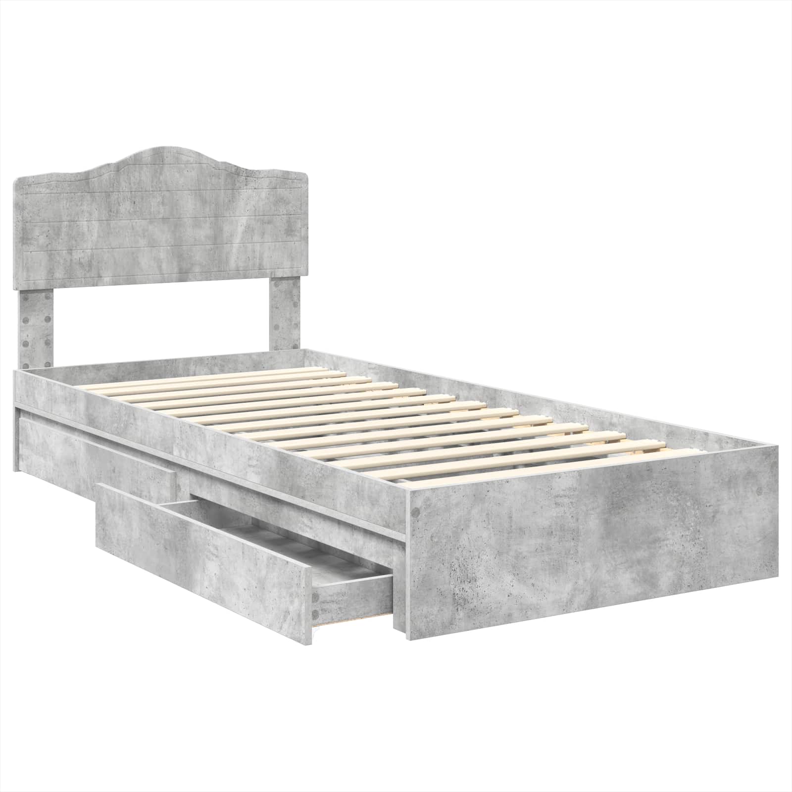Lit de Rangement Gris béton 75 x 190 cm Bois d'ingénierie - XIOS
