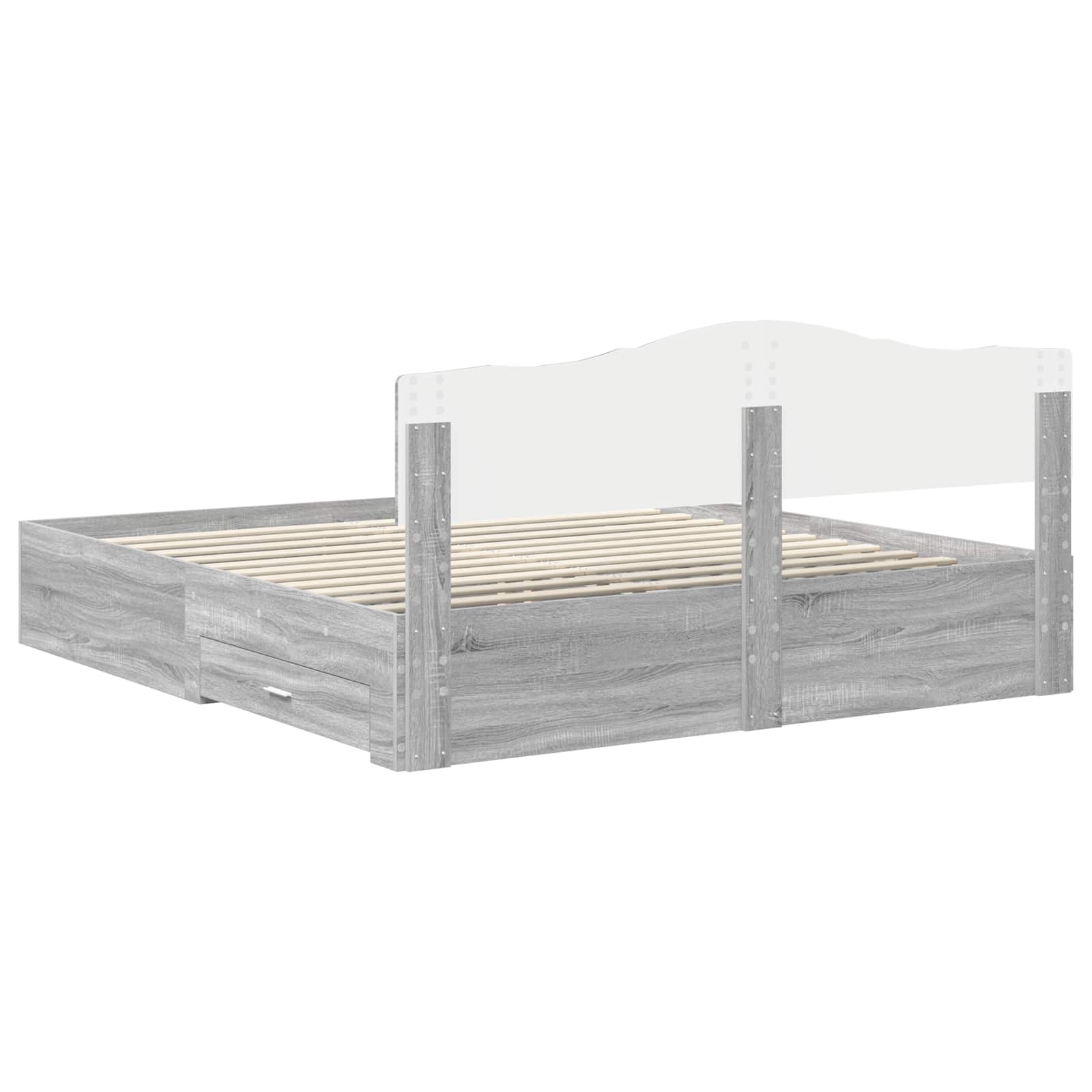 Cadre de lit Gris Sonoma 200 x 200 cm Bois d'ingénierie - XIOS