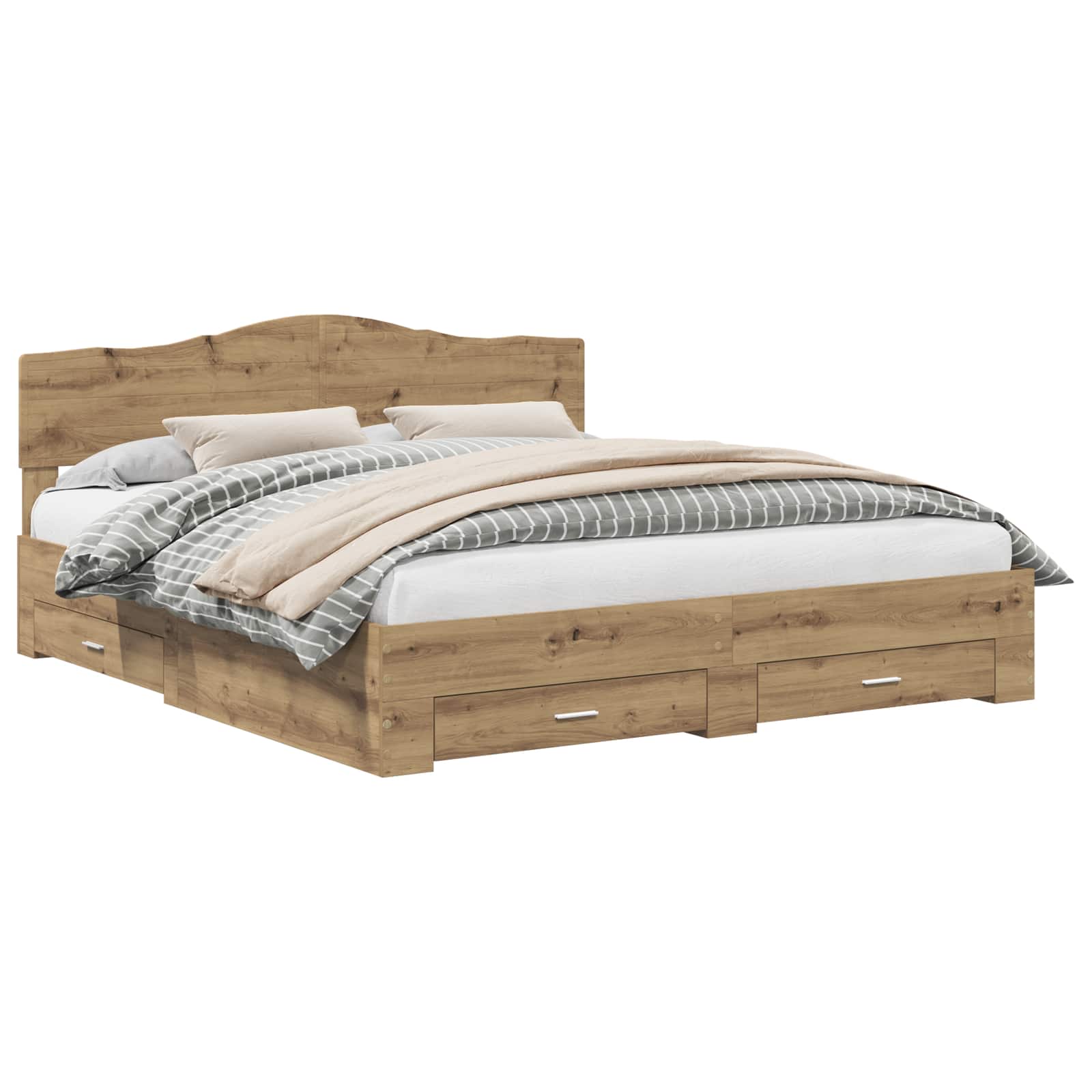 Cadre de lit Chêne artisanal 180 x 200 cm Bois d'ingénierie - XIOS