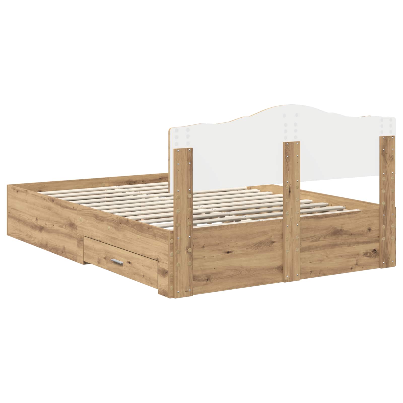 Cadre de lit Chêne artisanal 140 x 190 cm Bois d'ingénierie - XIOS