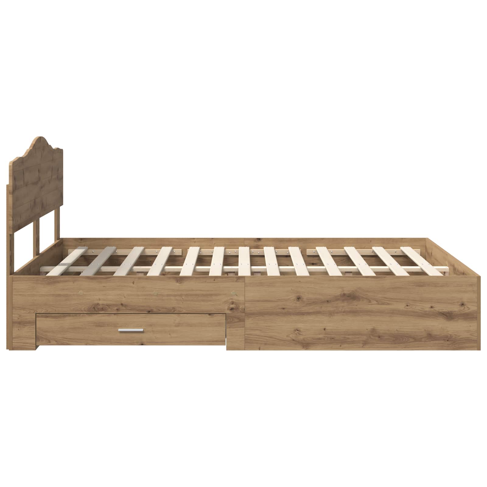 Cadre de lit Chêne artisanal 140 x 190 cm Bois d'ingénierie - XIOS