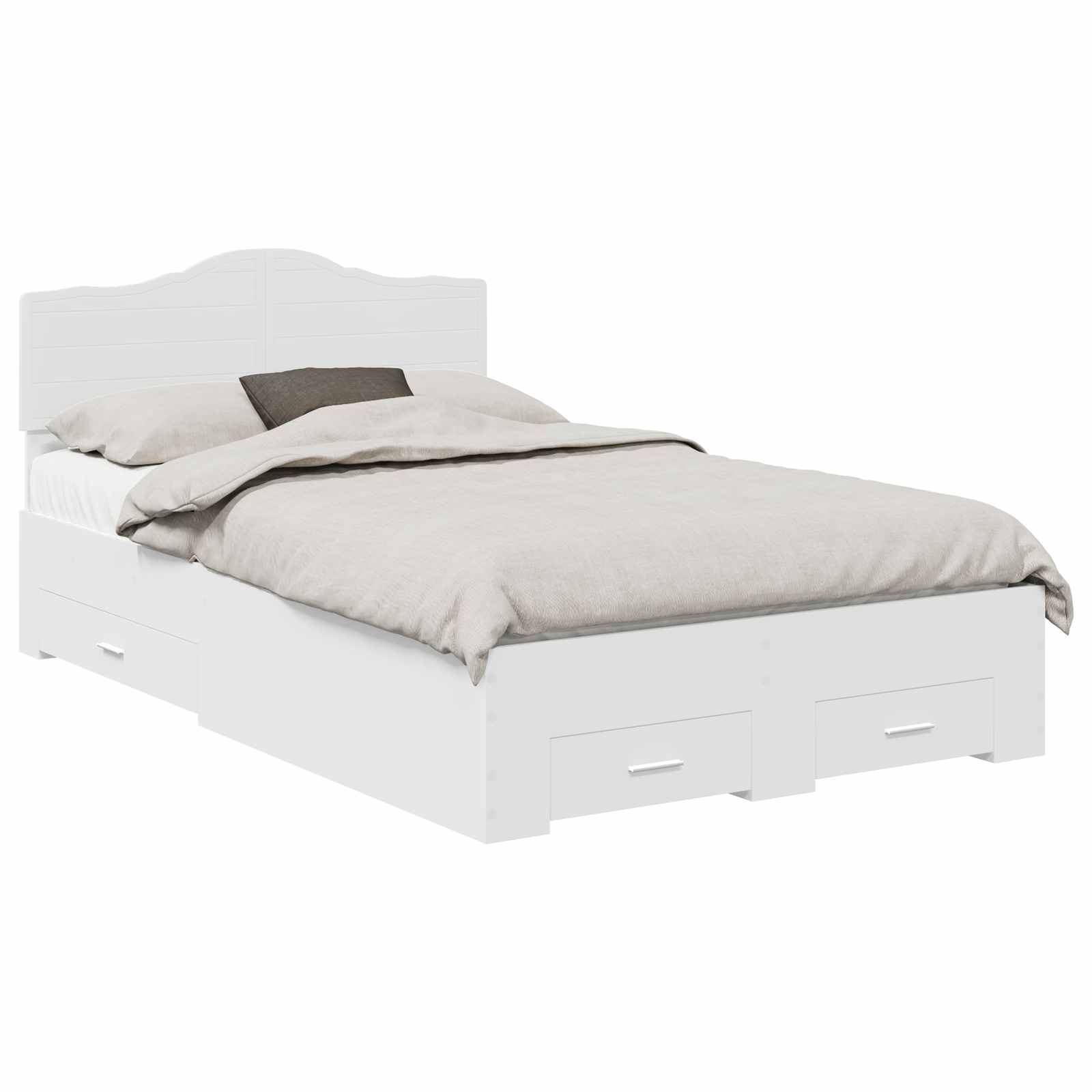 Cadre de lit avec tiroir Blanc 135 x 190 cm Bois d'ingénierie - XIOS