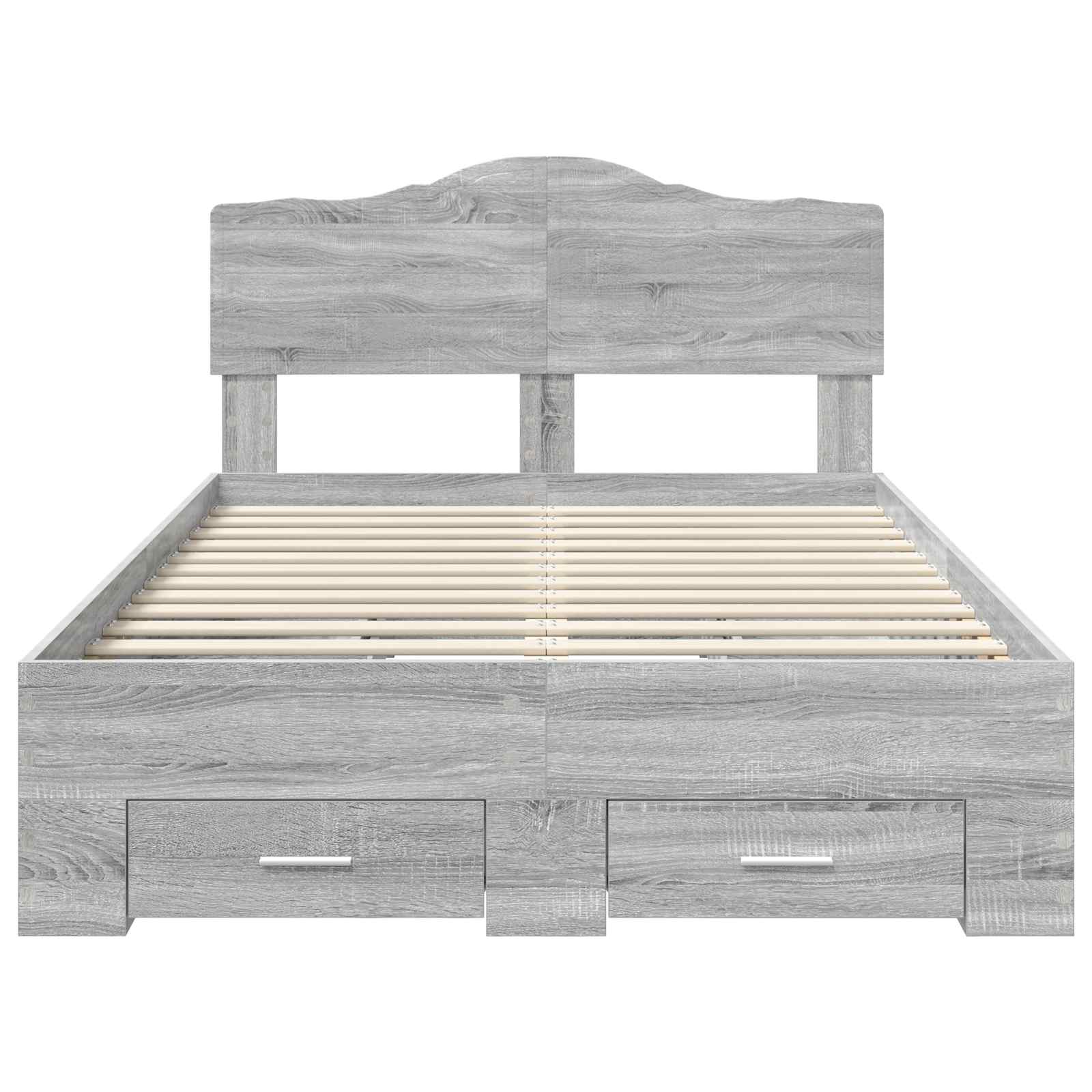 Cadre de lit Gris Sonoma 135 x 190 cm Bois d'ingénierie - XIOS