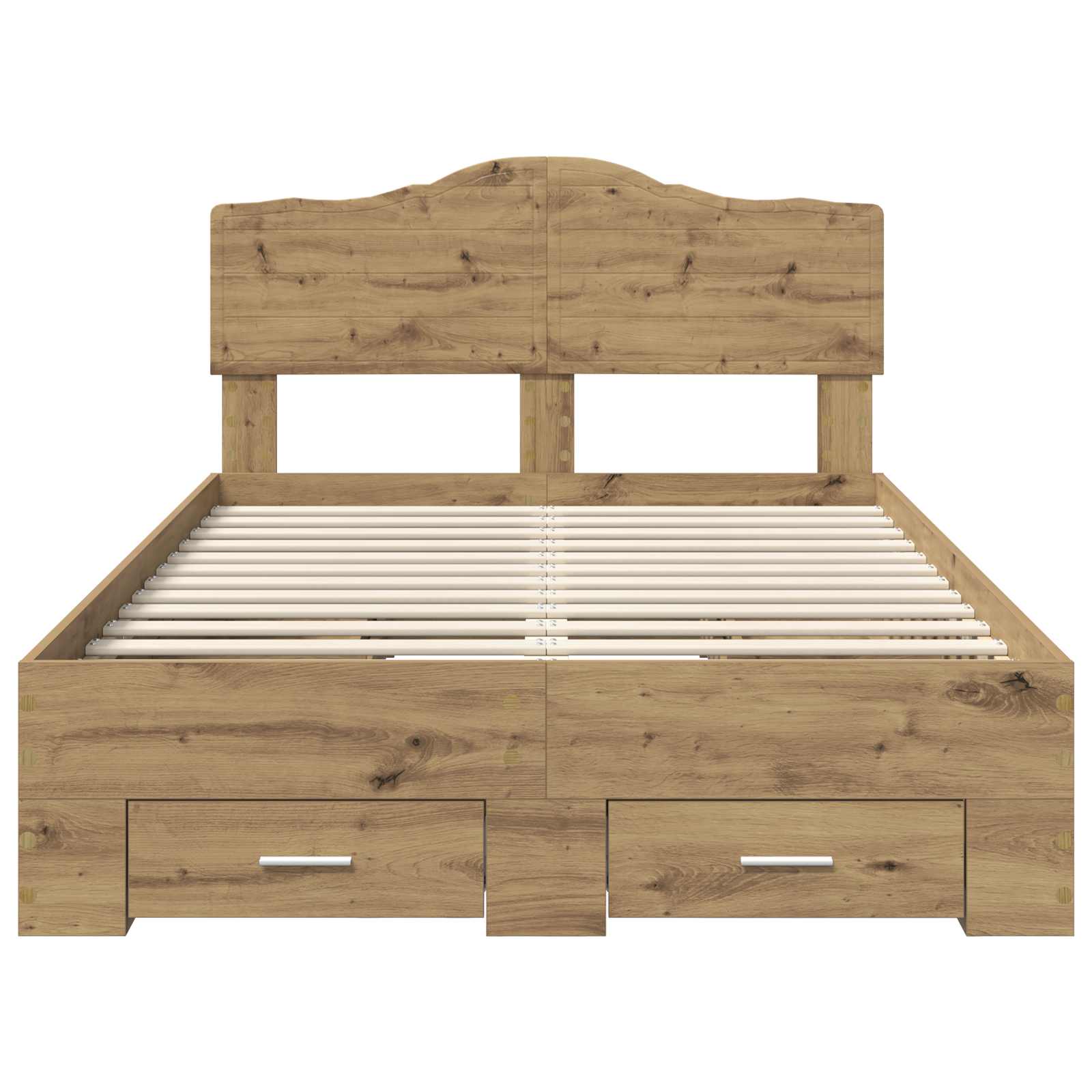 Cadre de lit Chêne artisanal 135 x 190 cm Bois d'ingénierie - XIOS