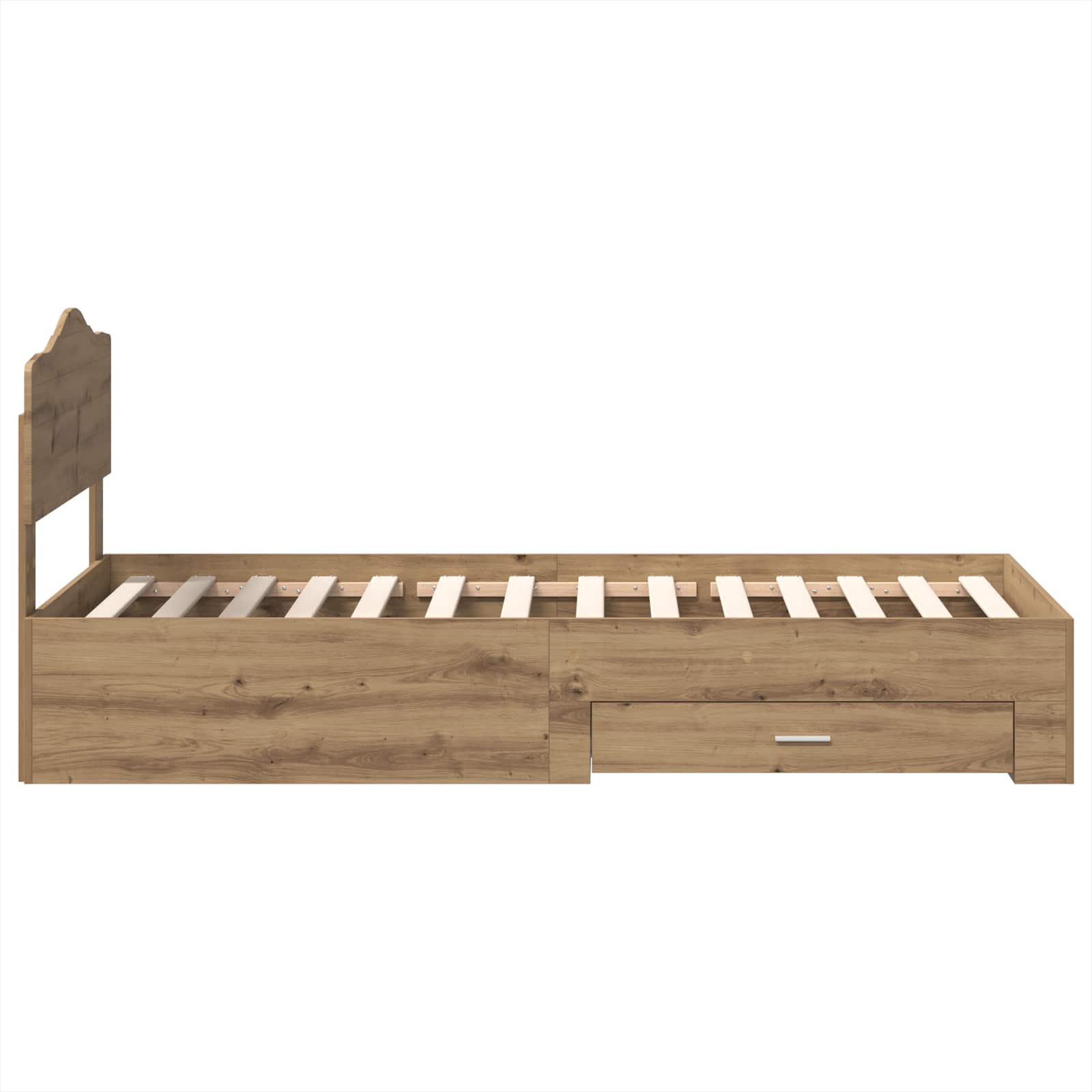 Cadre de lit Chêne artisanal 100 x 200 cm Bois d'ingénierie - XIOS