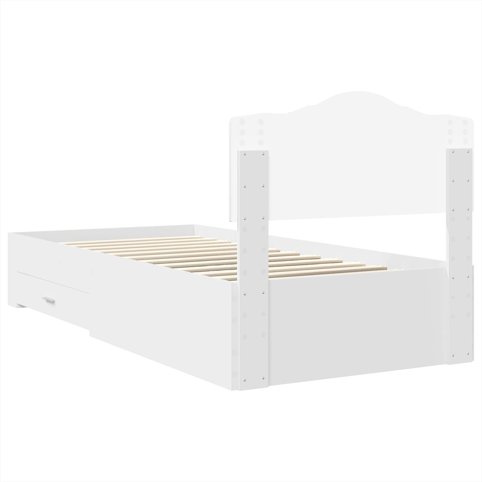 Cadre de lit avec tiroir Blanc 90 x 200 cm Bois d'ingénierie - XIOS