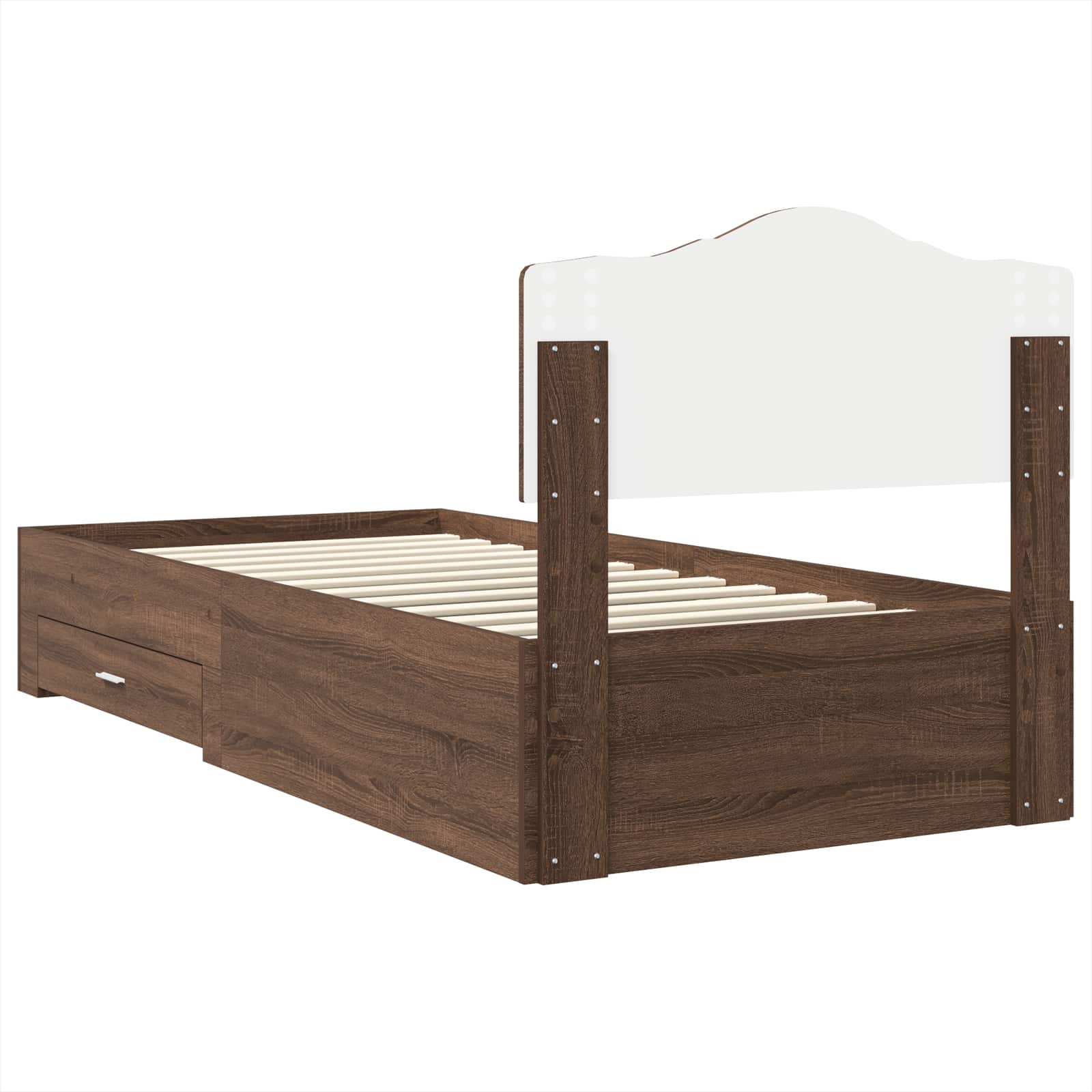 Cadre de lit Chêne brun 75 x 190 cm Bois d'ingénierie - XIOS