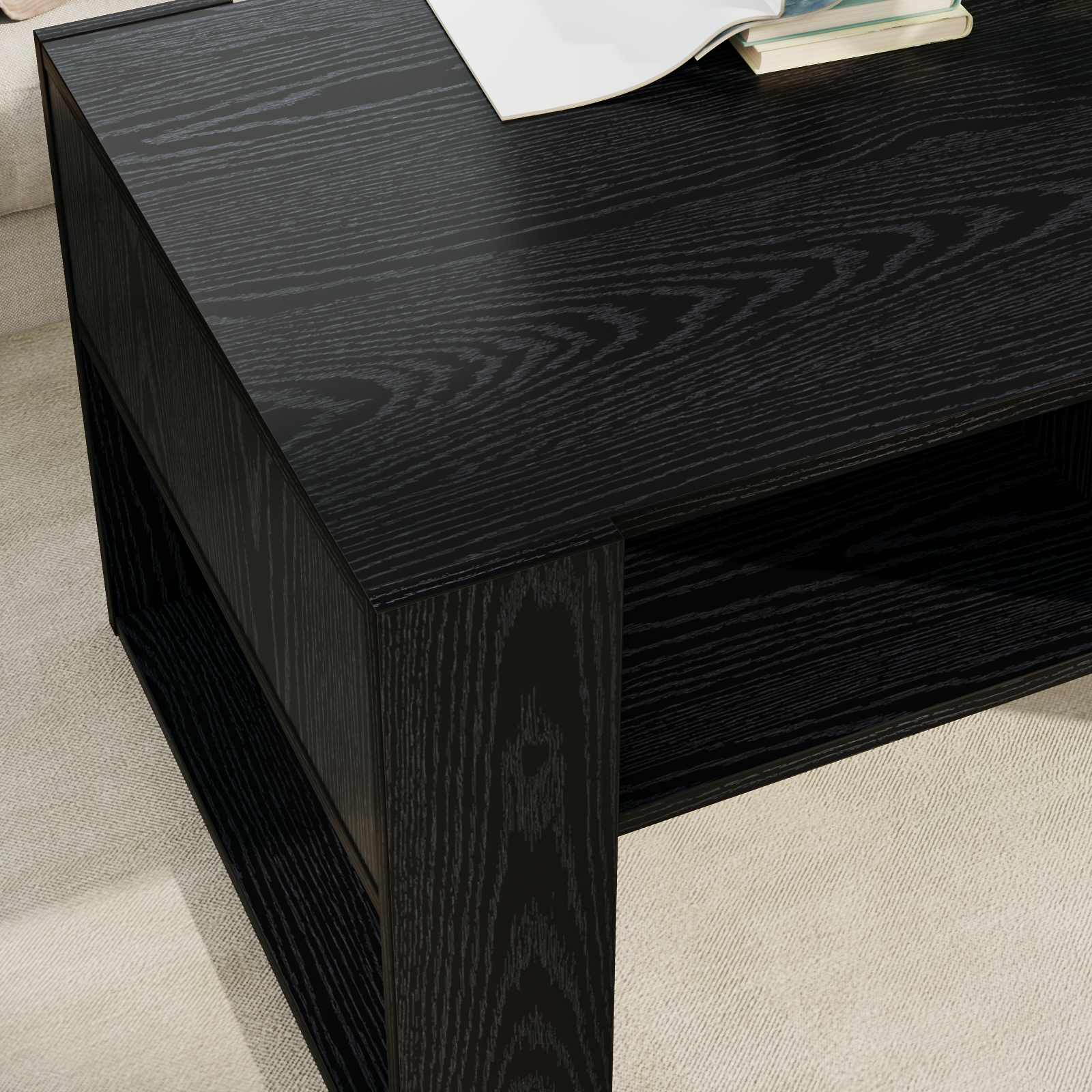 Table basse Chêne noir 92 x 53 x 45 cm Bois d'ingénierie - XIOS