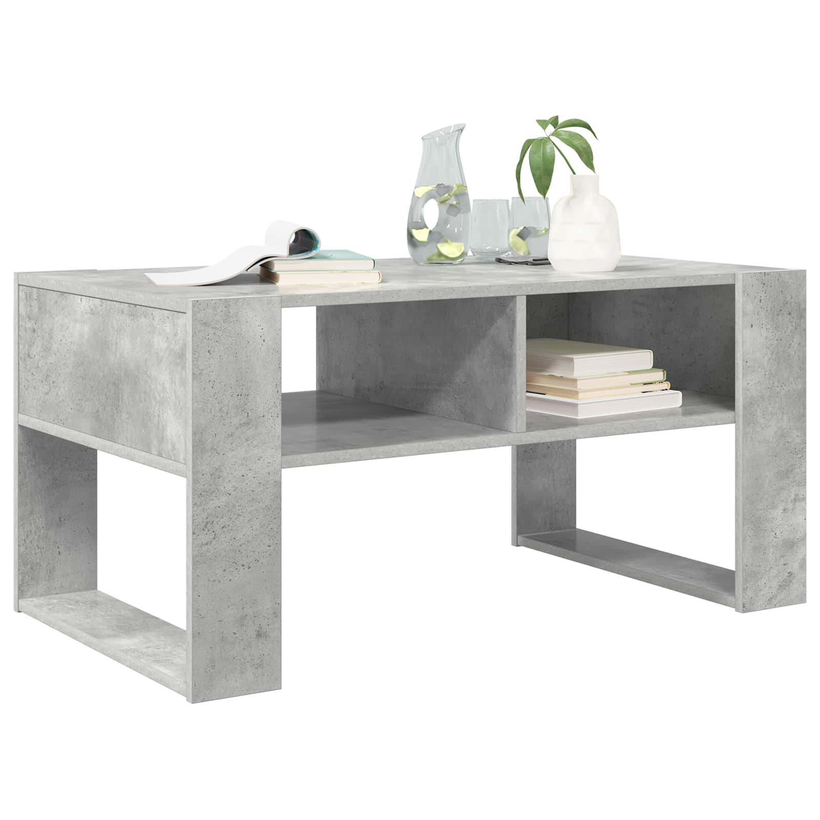 Table basse Gris béton 92 x 53 x 45 cm Bois d'ingénierie - XIOS
