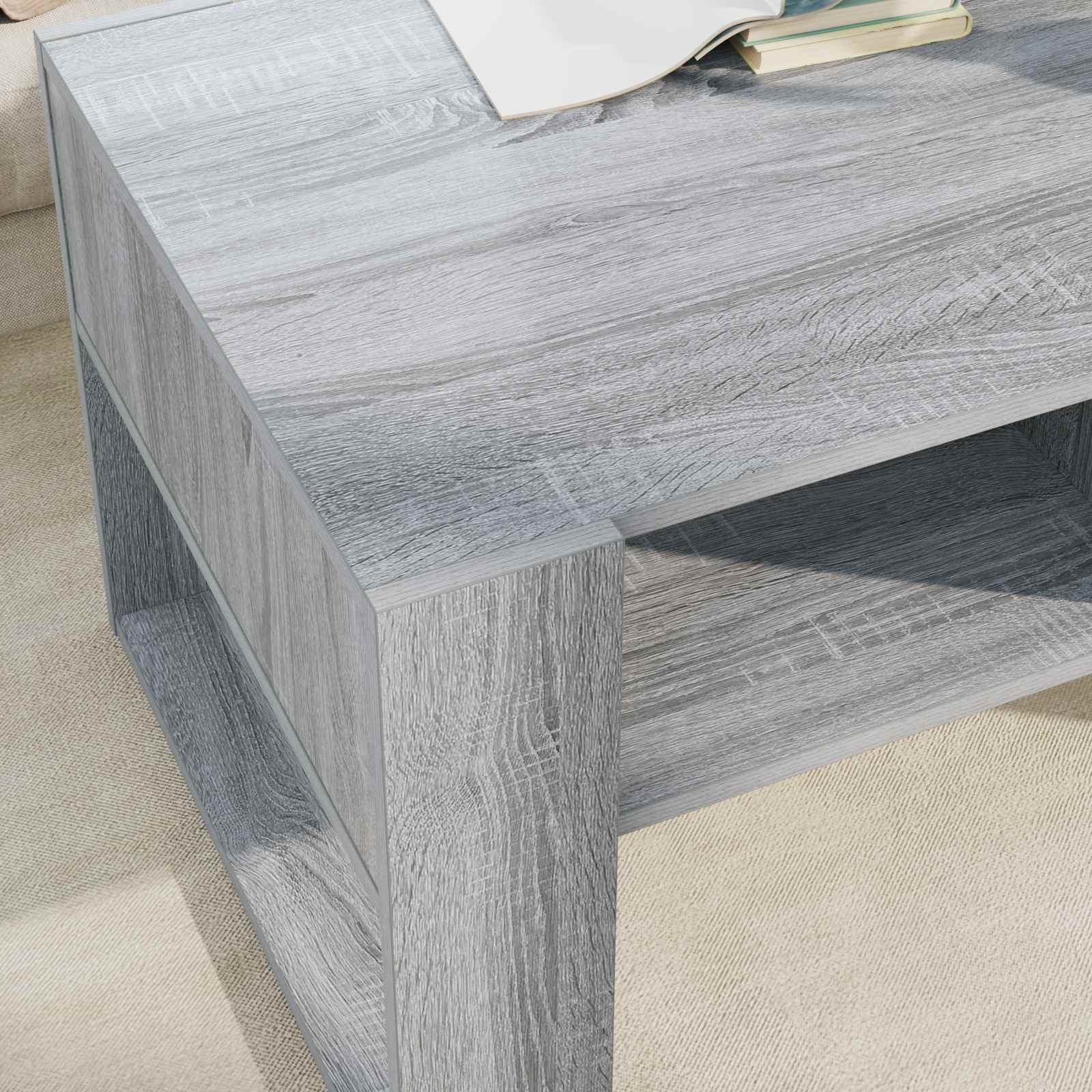 Table basse Gris Sonoma 92 x 53 x 45 cm Bois d'ingénierie - XIOS