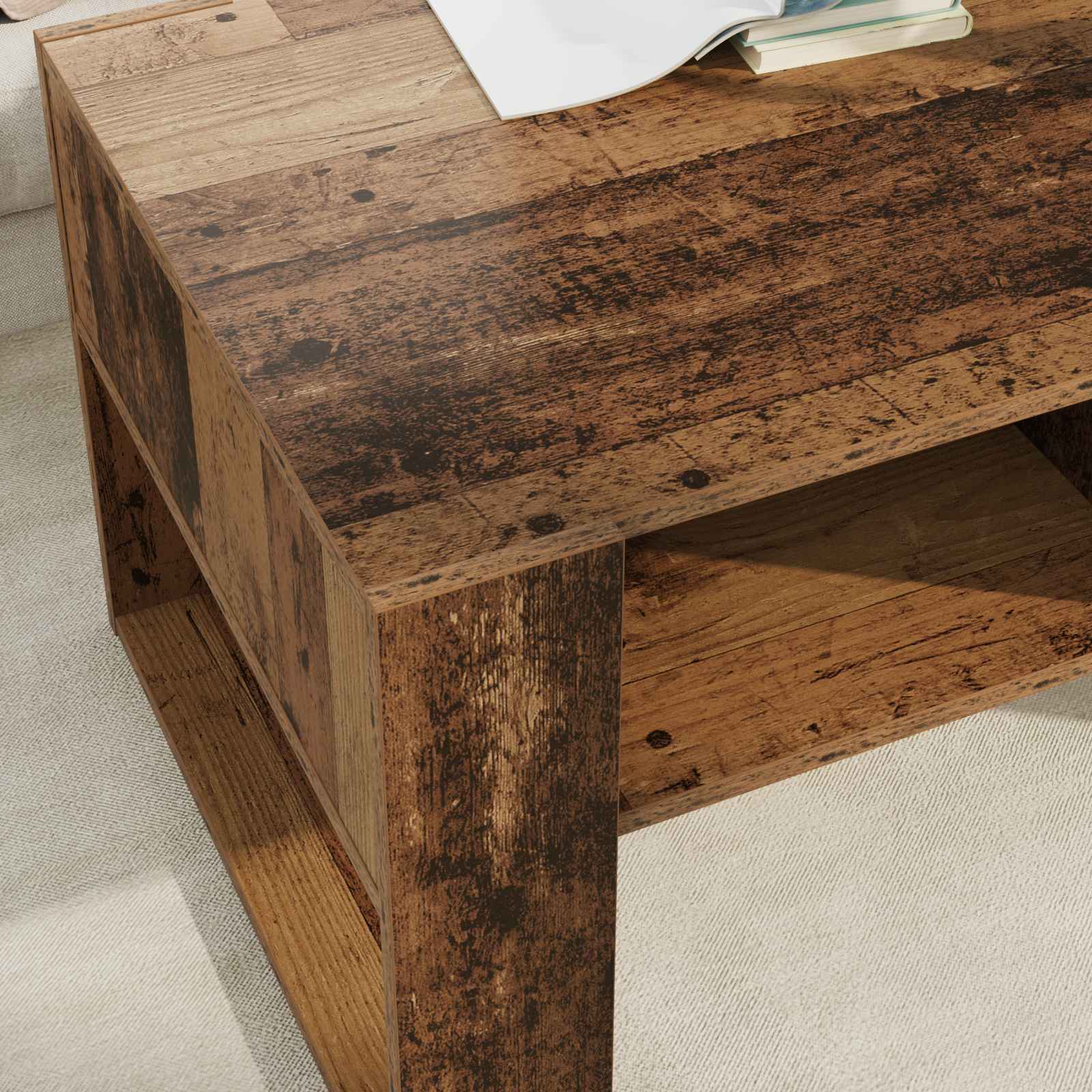 Table basse Bois ancien 92 x 53 x 45 cm Bois d'ingénierie - XIOS