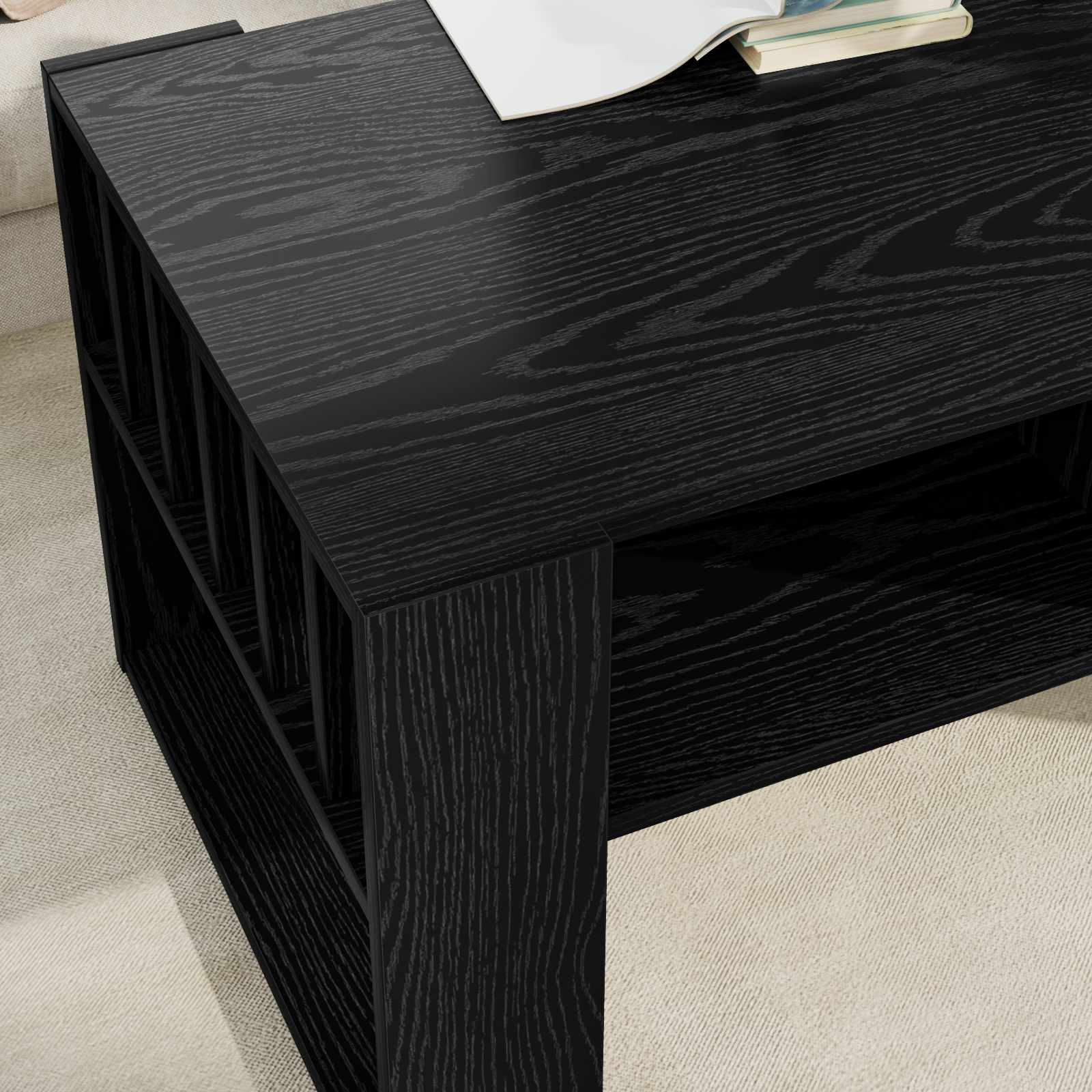 Table basse Chêne noir 92 x 49,5 x 45 cm Bois d'ingénierie - XIOS
