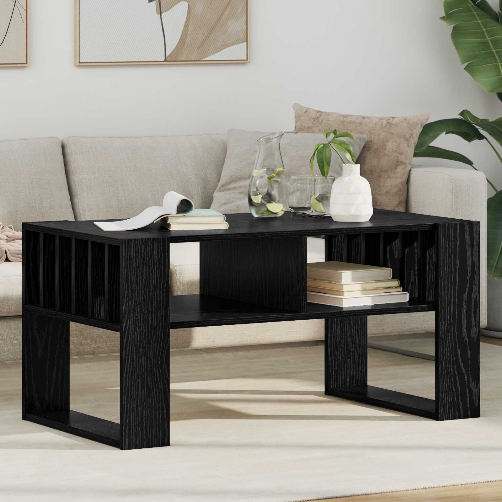 Table basse Chêne noir 92 x 49,5 x 45 cm Bois d'ingénierie - XIOS