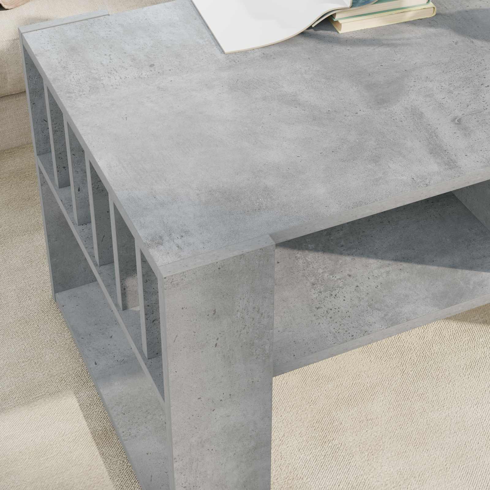 Table basse Gris béton 92 x 49,5 x 45 cm Bois d'ingénierie - XIOS