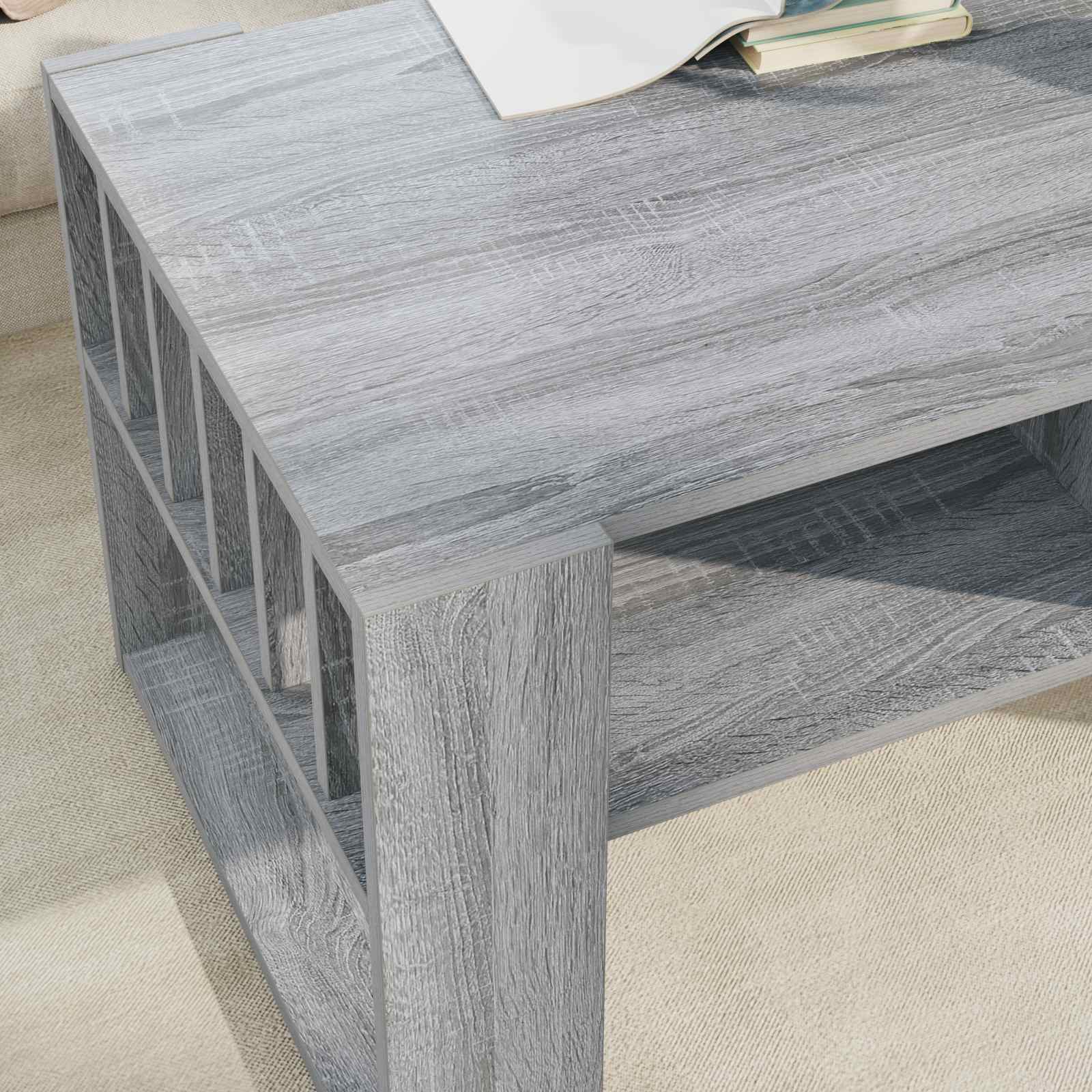 Table basse Gris Sonoma 92 x 49,5 x 45 cm Bois d'ingénierie - XIOS