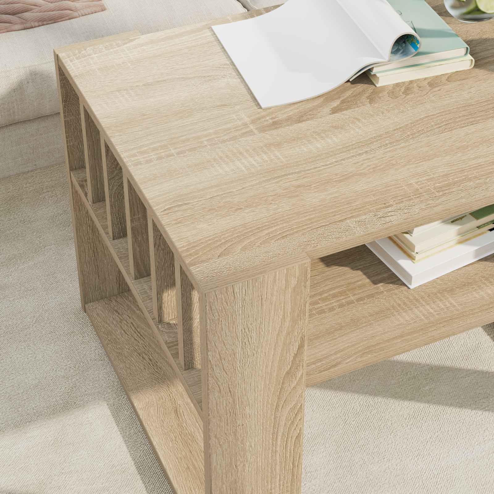 Table basse Chêne Sonoma 66 x 49,5 x 45 cm Bois d'ingénierie - XIOS