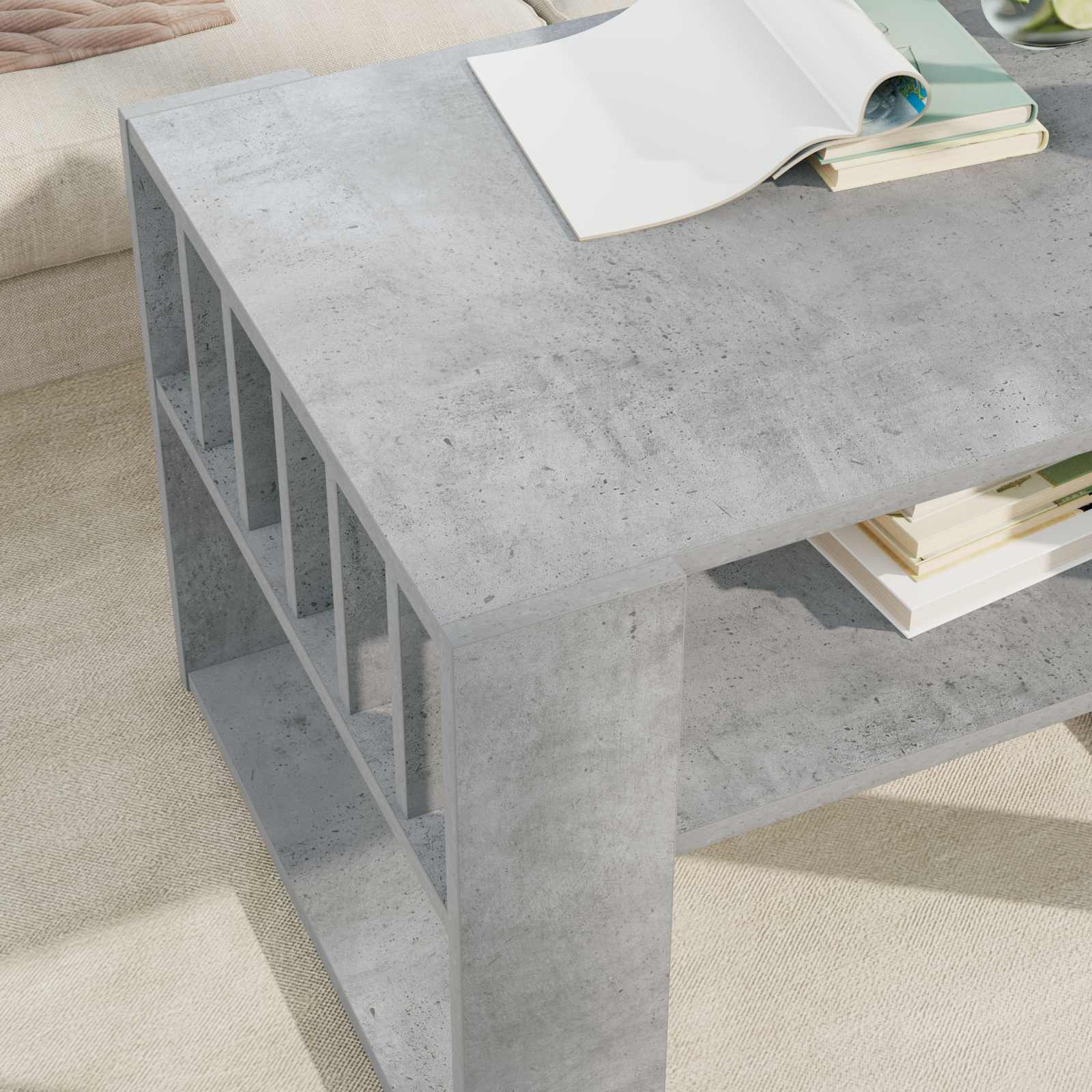 Table basse Gris béton 66 x 49,5 x 45 cm Bois d'ingénierie - XIOS