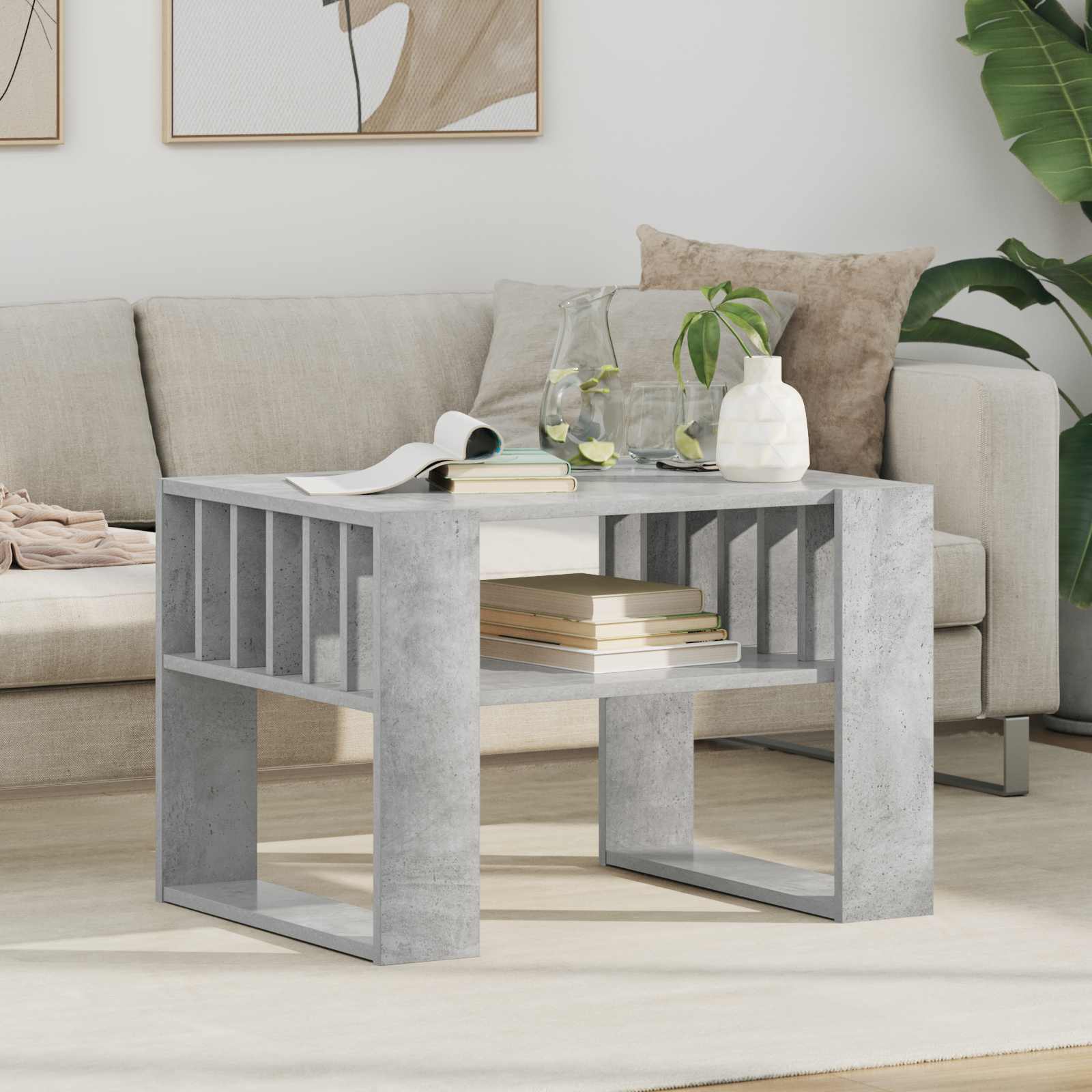 Table basse Gris béton 66 x 49,5 x 45 cm Bois d'ingénierie - XIOS