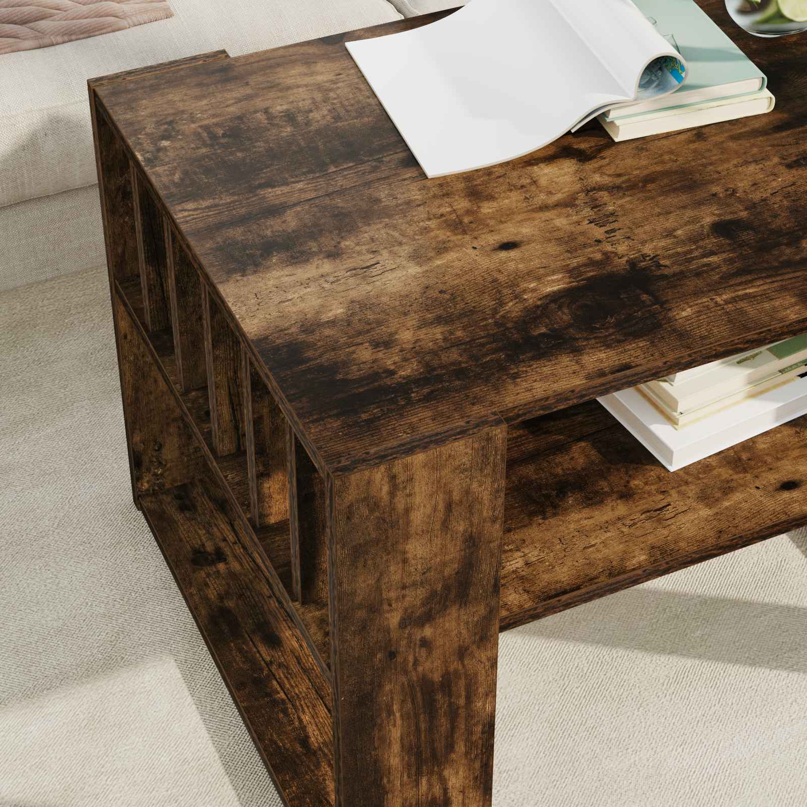 Table basse Chêne fumé 66 x 49,5 x 45 cm Bois d'ingénierie - XIOS