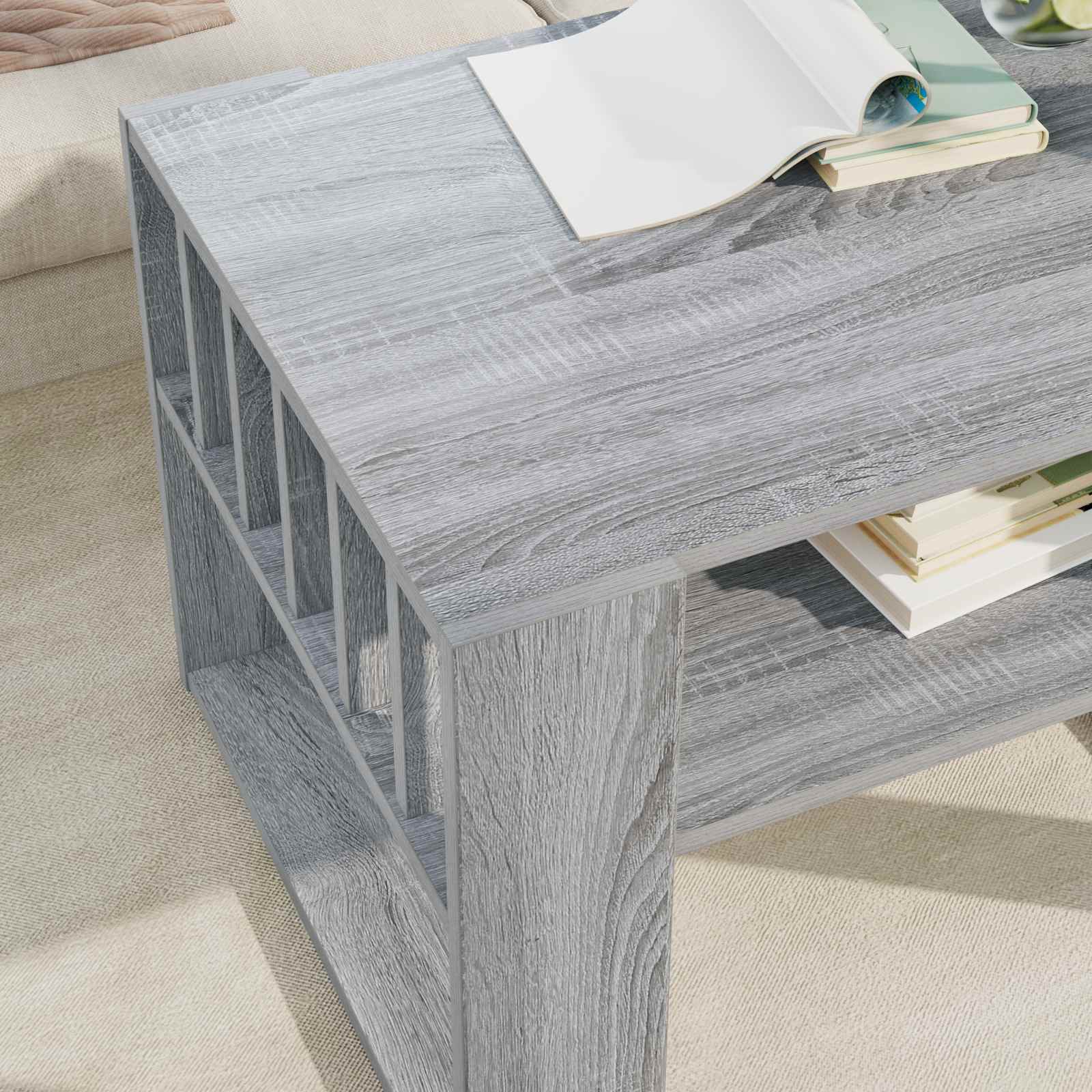 Table basse Gris Sonoma 66 x 49,5 x 45 cm Bois d'ingénierie - XIOS