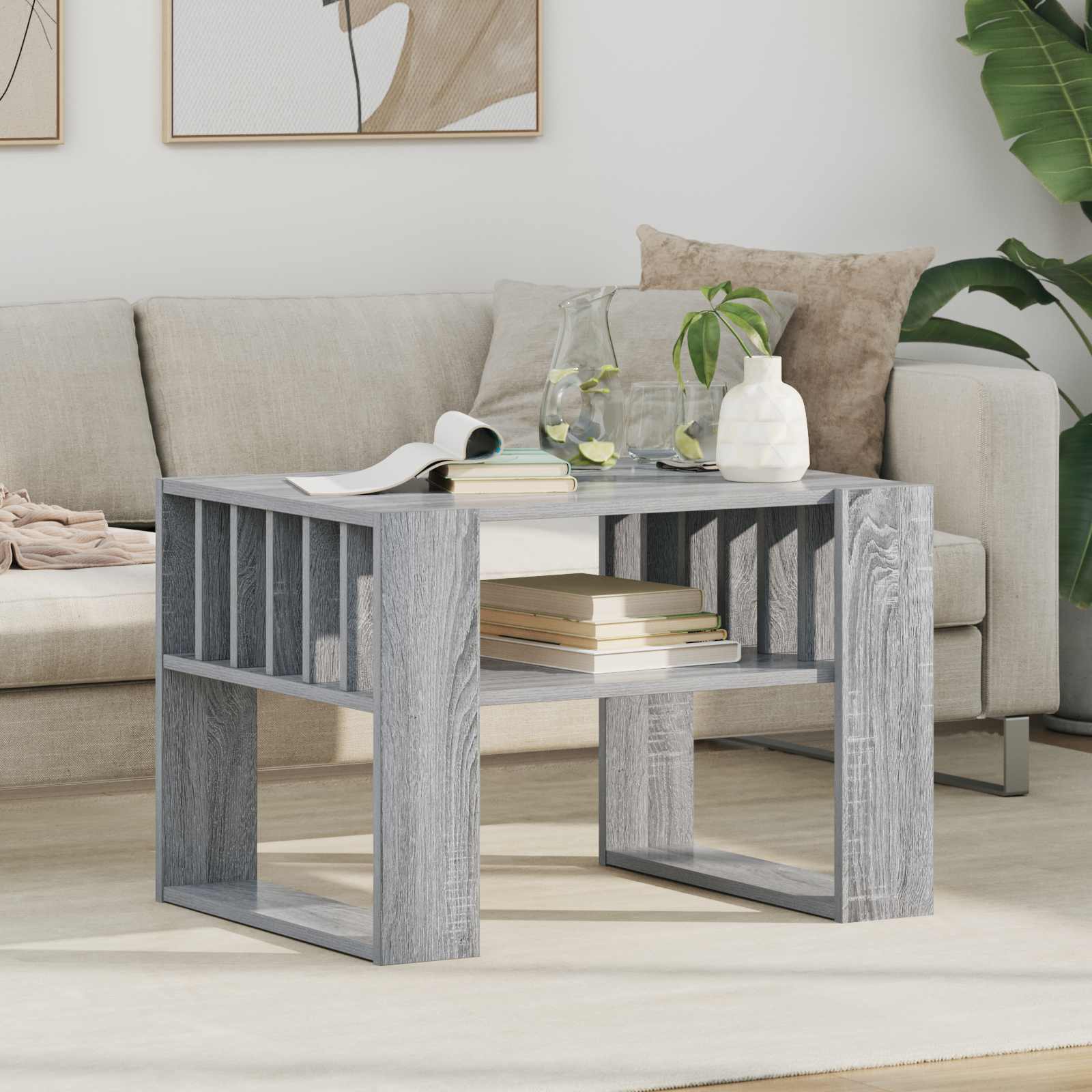 Table basse Gris Sonoma 66 x 49,5 x 45 cm Bois d'ingénierie - XIOS