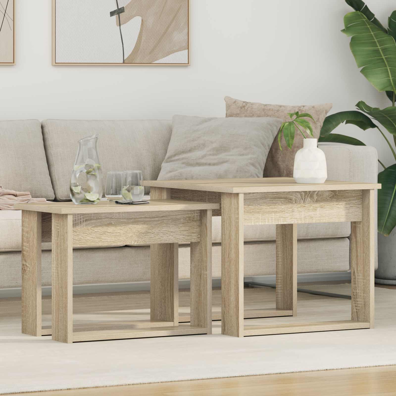 Ensemble de tables basses 2 pcs Chêne Sonoma Bois d'ingénierie - XIOS