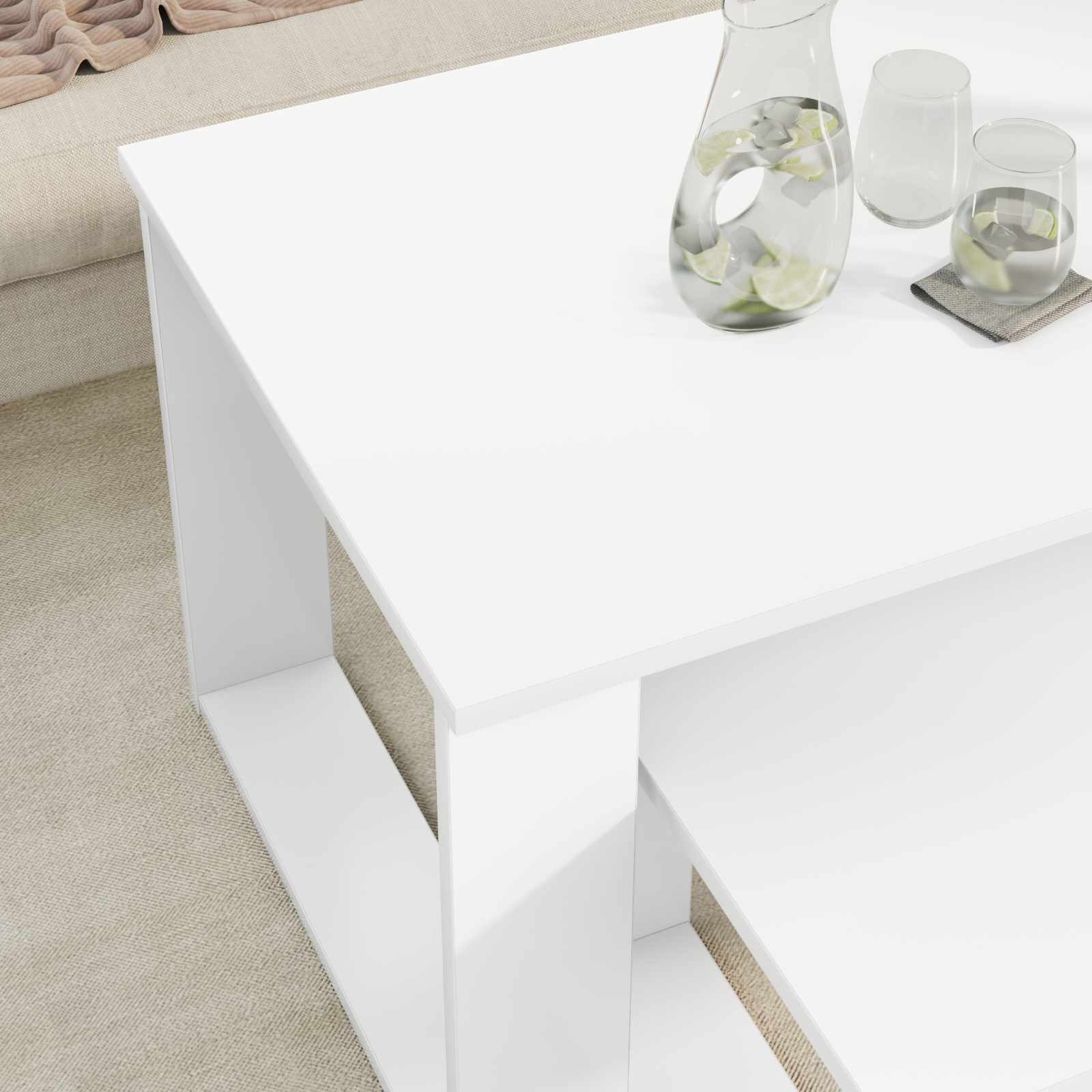 Ensemble de tables basses 2 pcs Blanc Bois d'ingénierie - XIOS