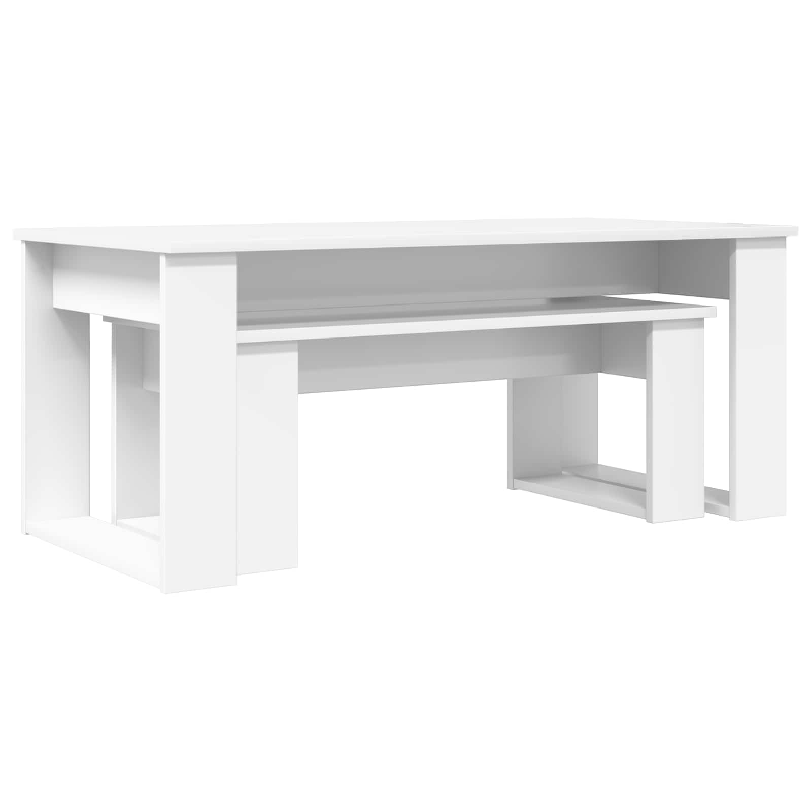 Ensemble de tables basses 2 pcs Blanc Bois d'ingénierie - XIOS