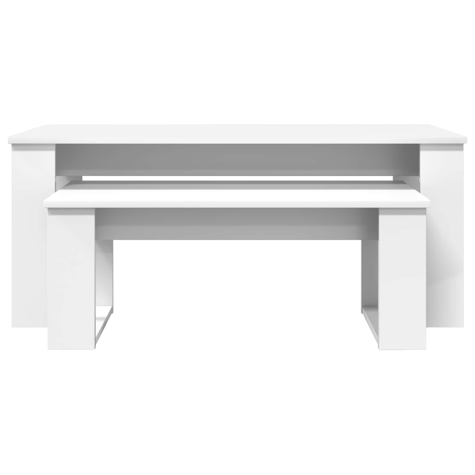 Ensemble de tables basses 2 pcs Blanc Bois d'ingénierie - XIOS