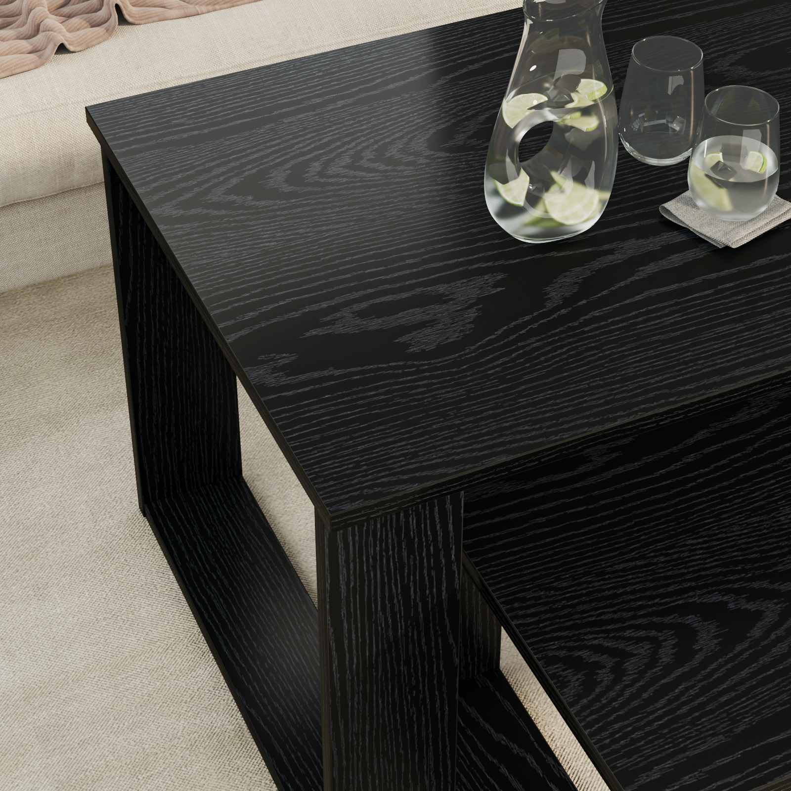Ensemble de tables basses 2 pcs Chêne noir Bois d'ingénierie - XIOS
