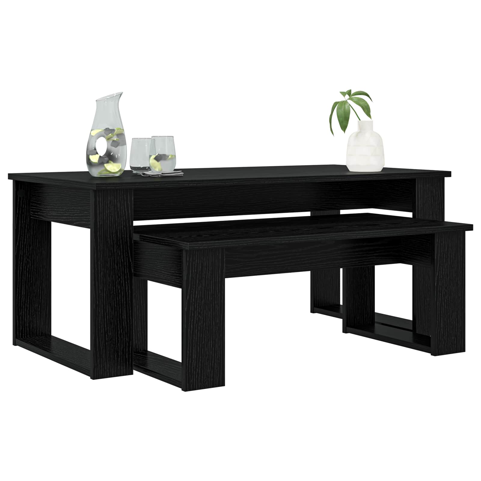 Ensemble de tables basses 2 pcs Chêne noir Bois d'ingénierie - XIOS