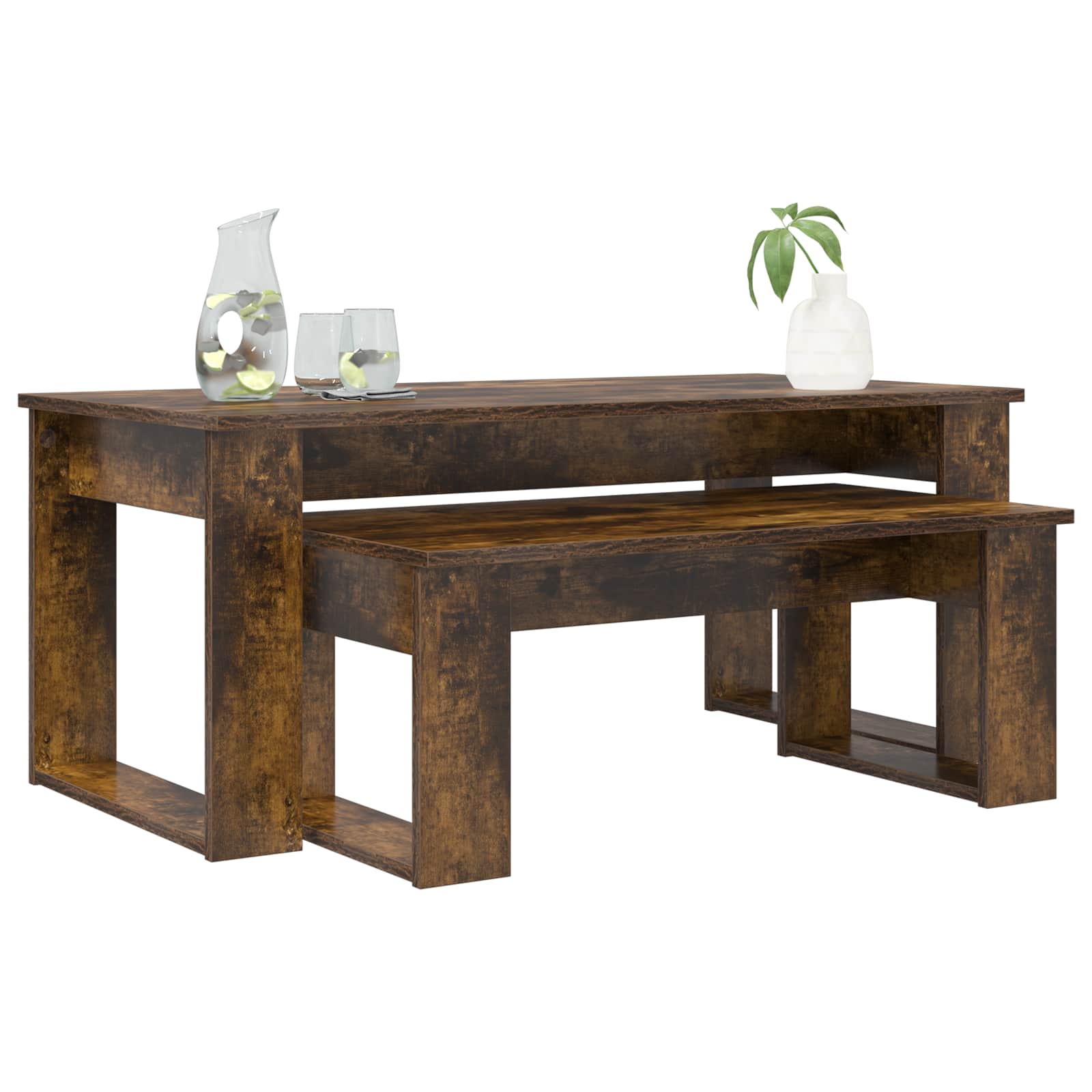 Ensemble de tables basses 2 pcs Chêne fumé Bois d'ingénierie - XIOS