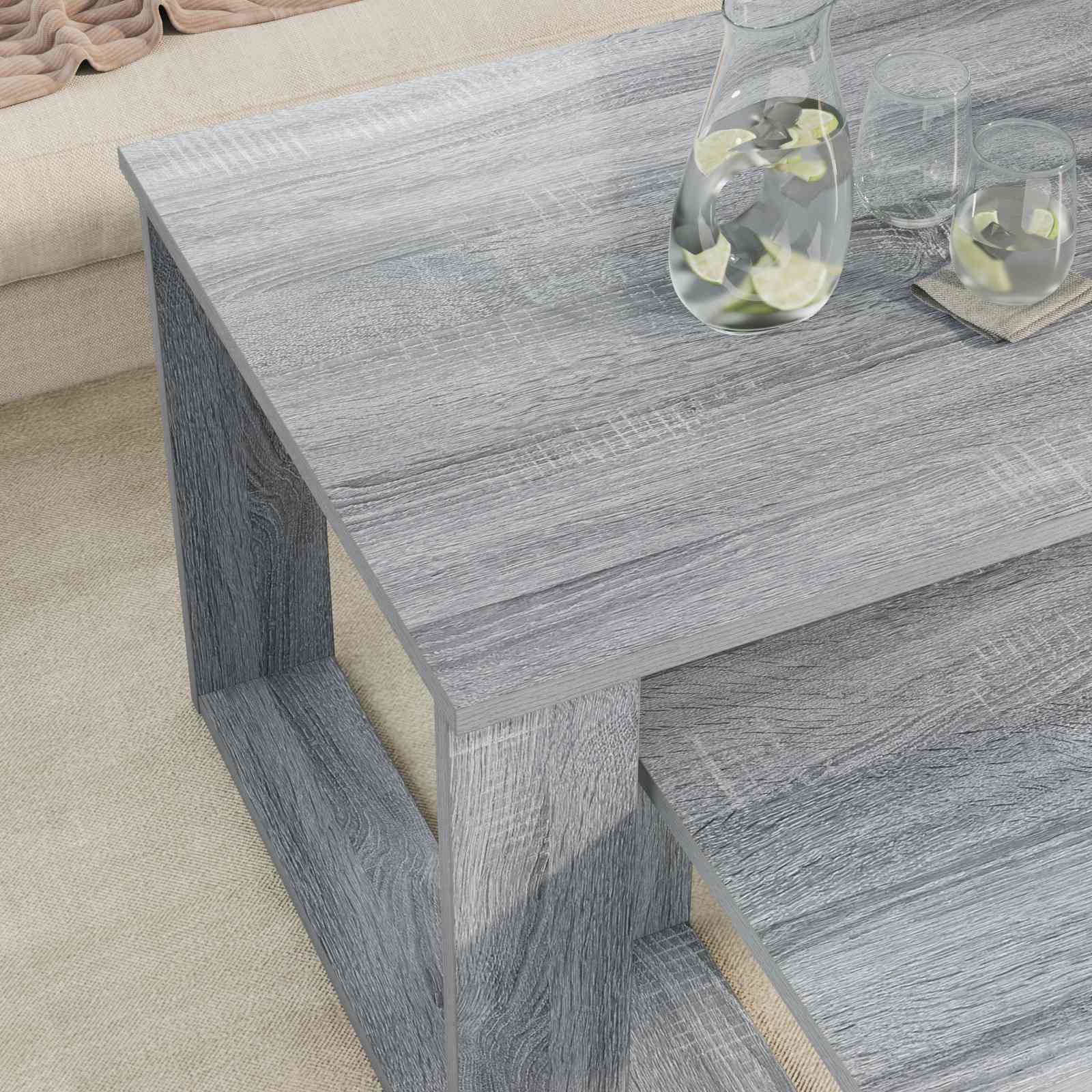 Ensemble de tables basses 2 pcs Gris Sonoma Bois d'ingénierie - XIOS