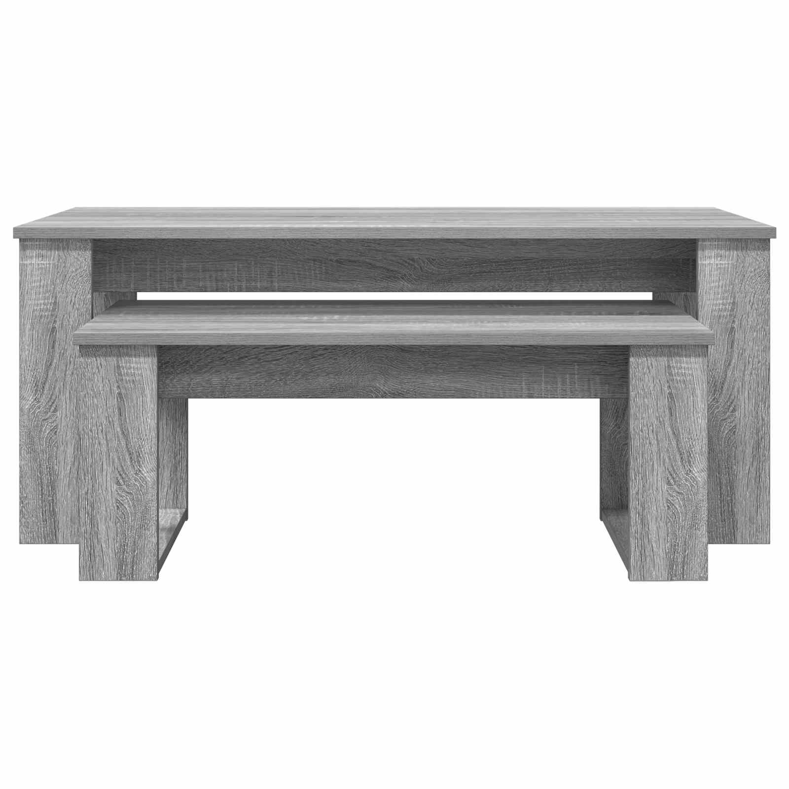 Ensemble de tables basses 2 pcs Gris Sonoma Bois d'ingénierie - XIOS