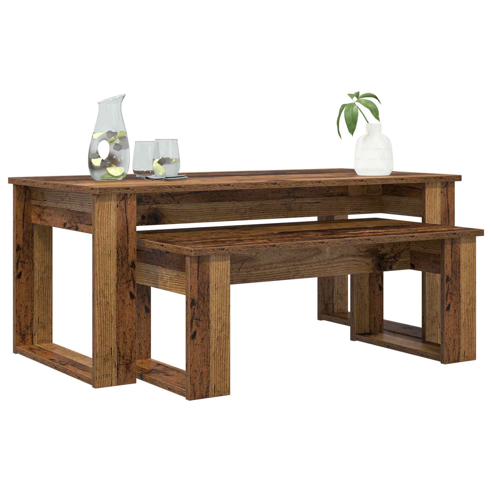 Ensemble de tables basses 2 pcs Bois ancien Bois d'ingénierie - XIOS